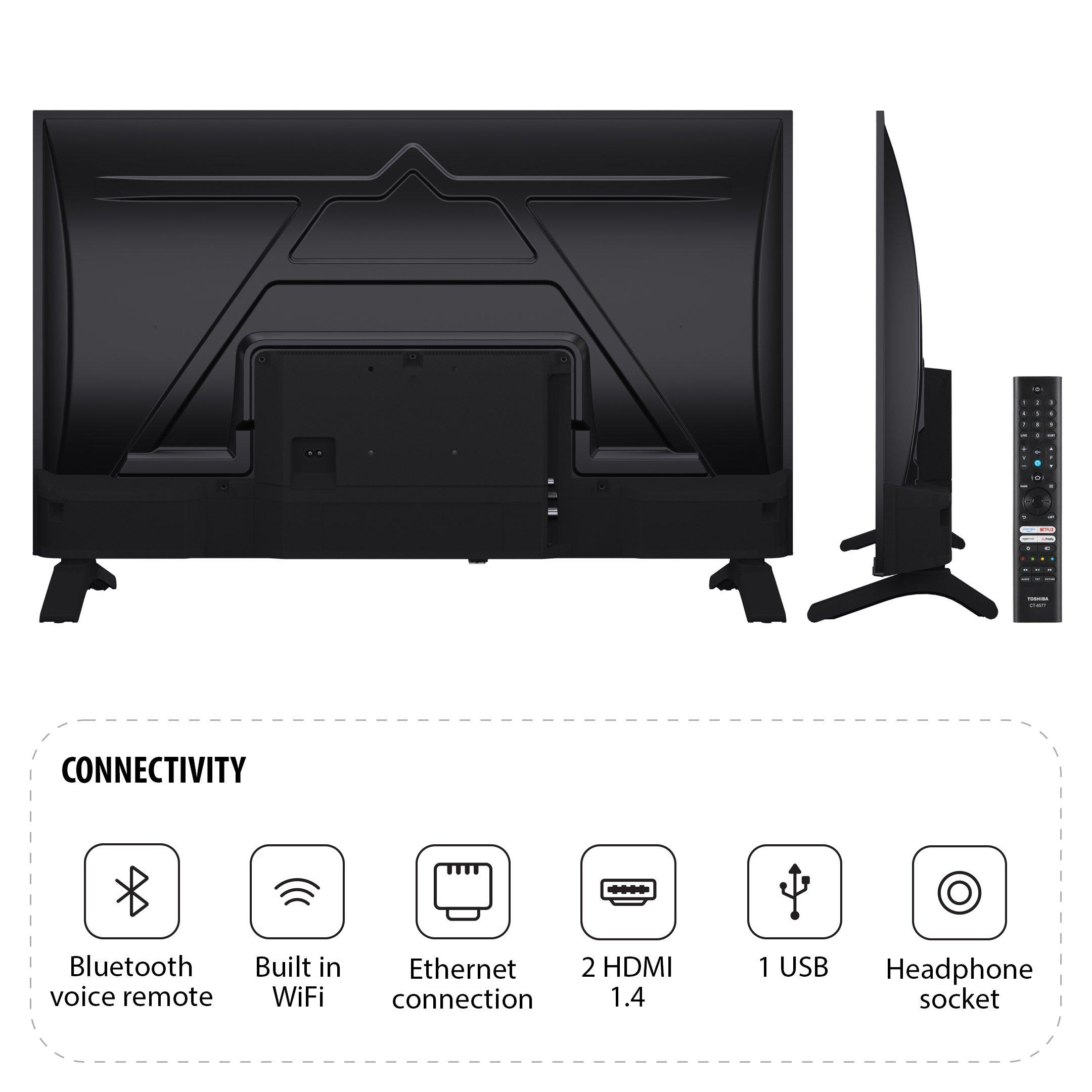 Black - Toshiba - Toshiba 32WF2653DB 32 inch HD Ready Freely Fire TV - 8
