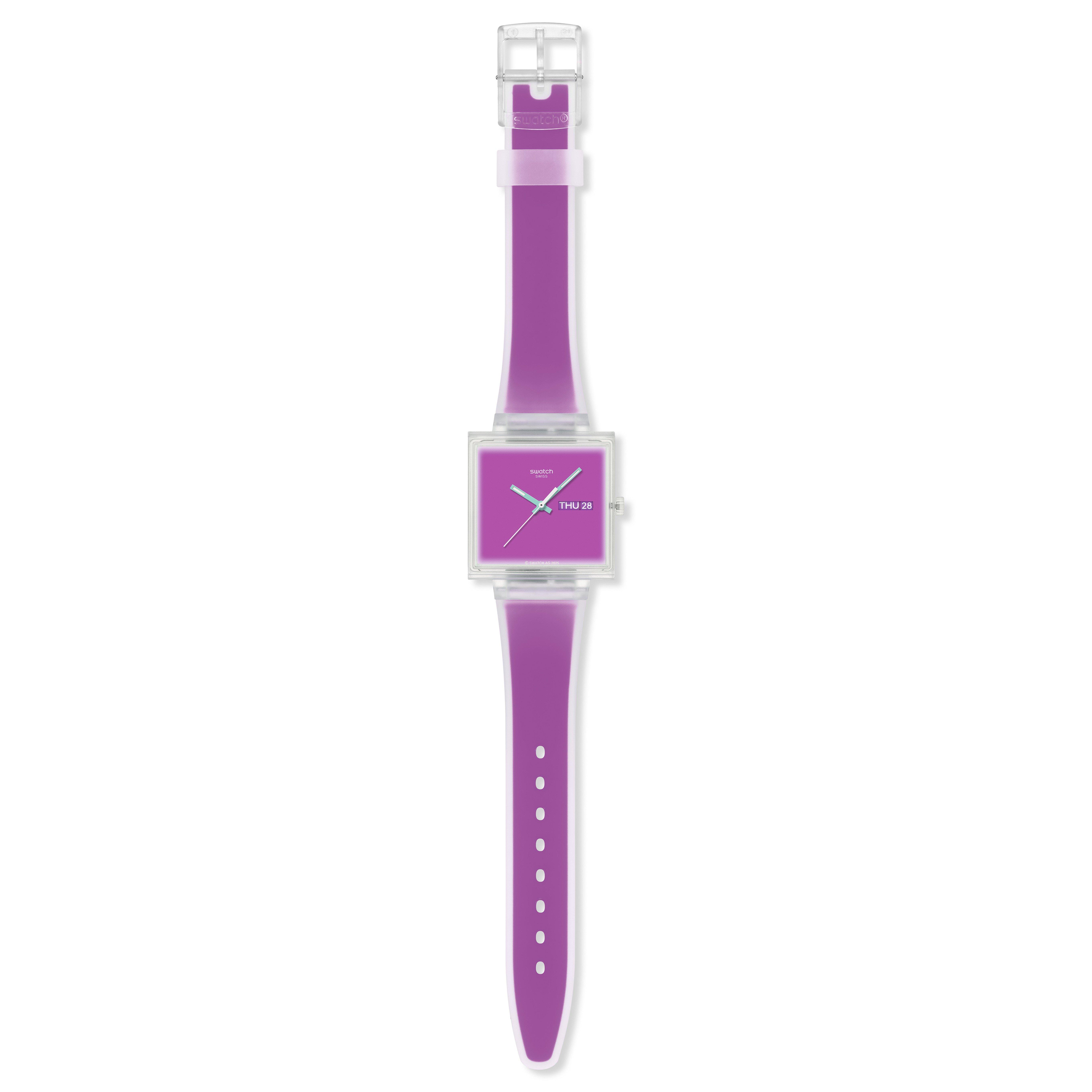 Purple - Swatch - Men's What If Jelly Analogue Quartz Watch - 3