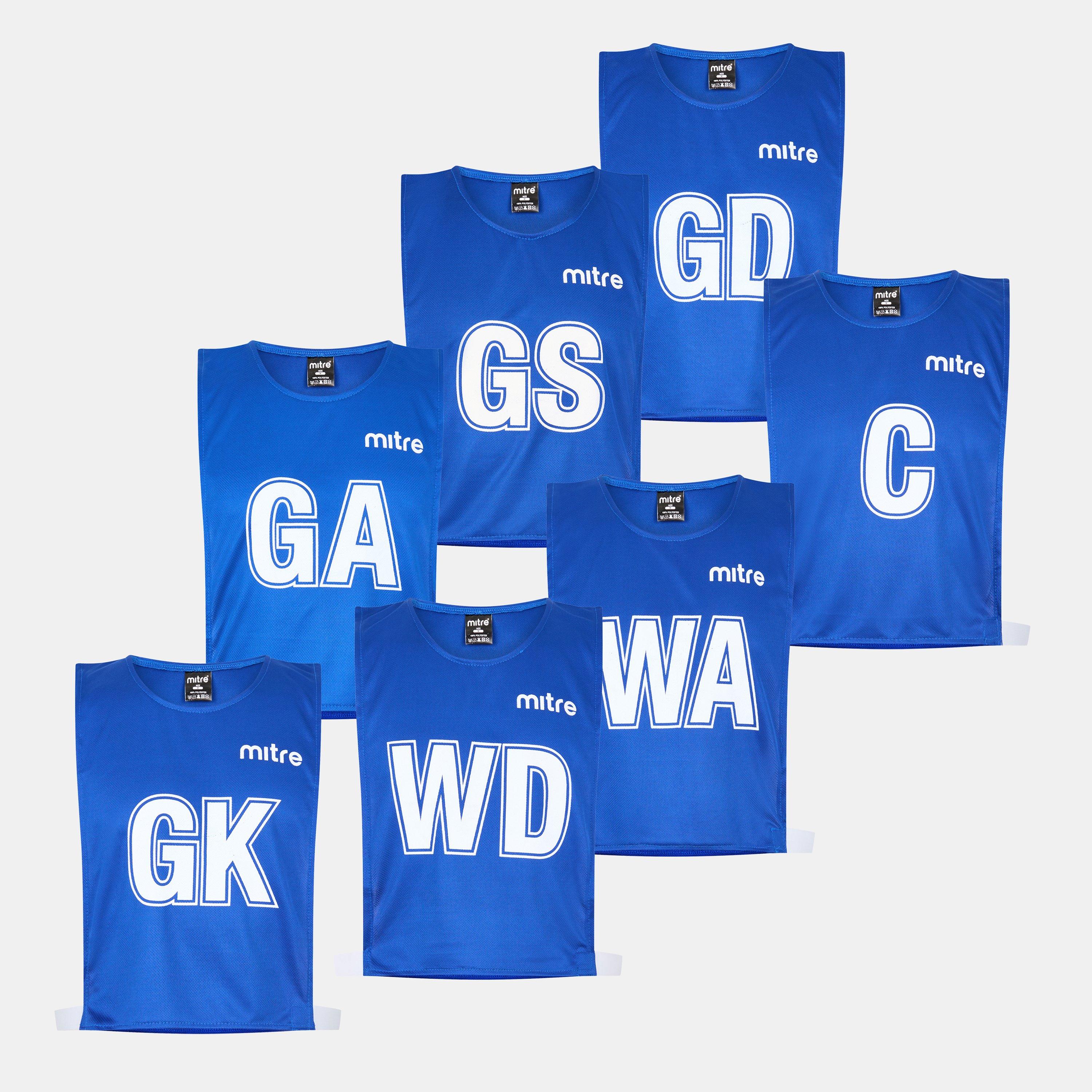 Mitre  Adults Netball Bibs - Royal - Medium