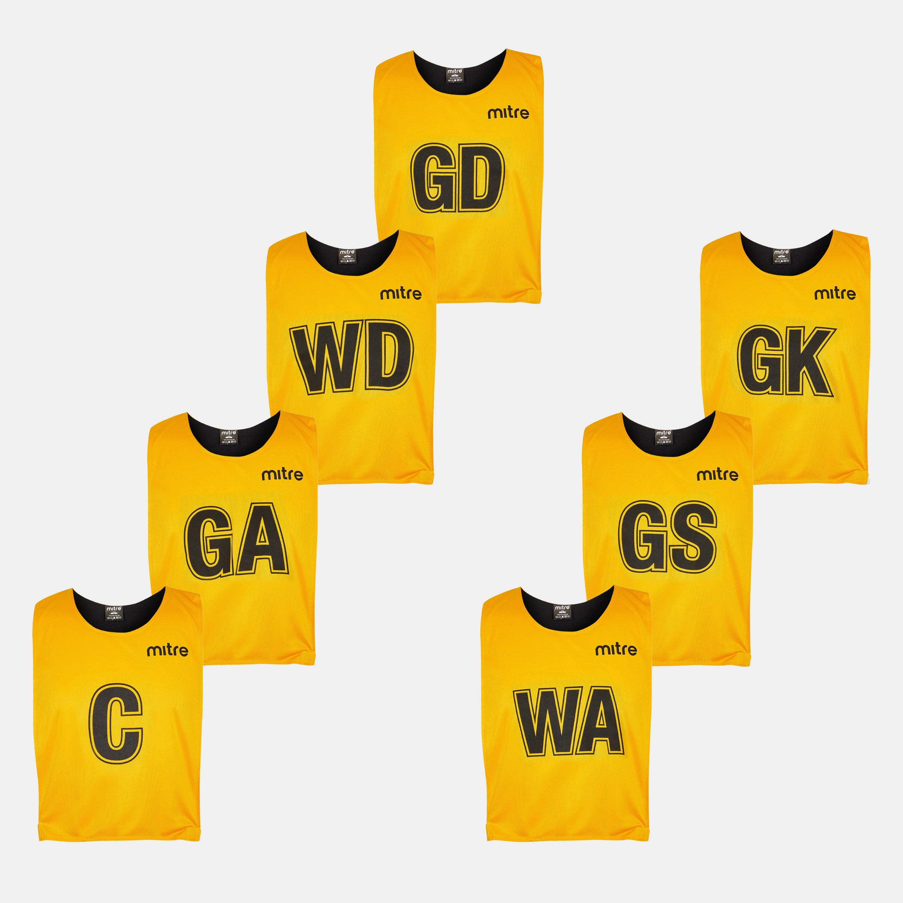 Ambra/Nero - Mitre - Adults Netball Bibs - 1