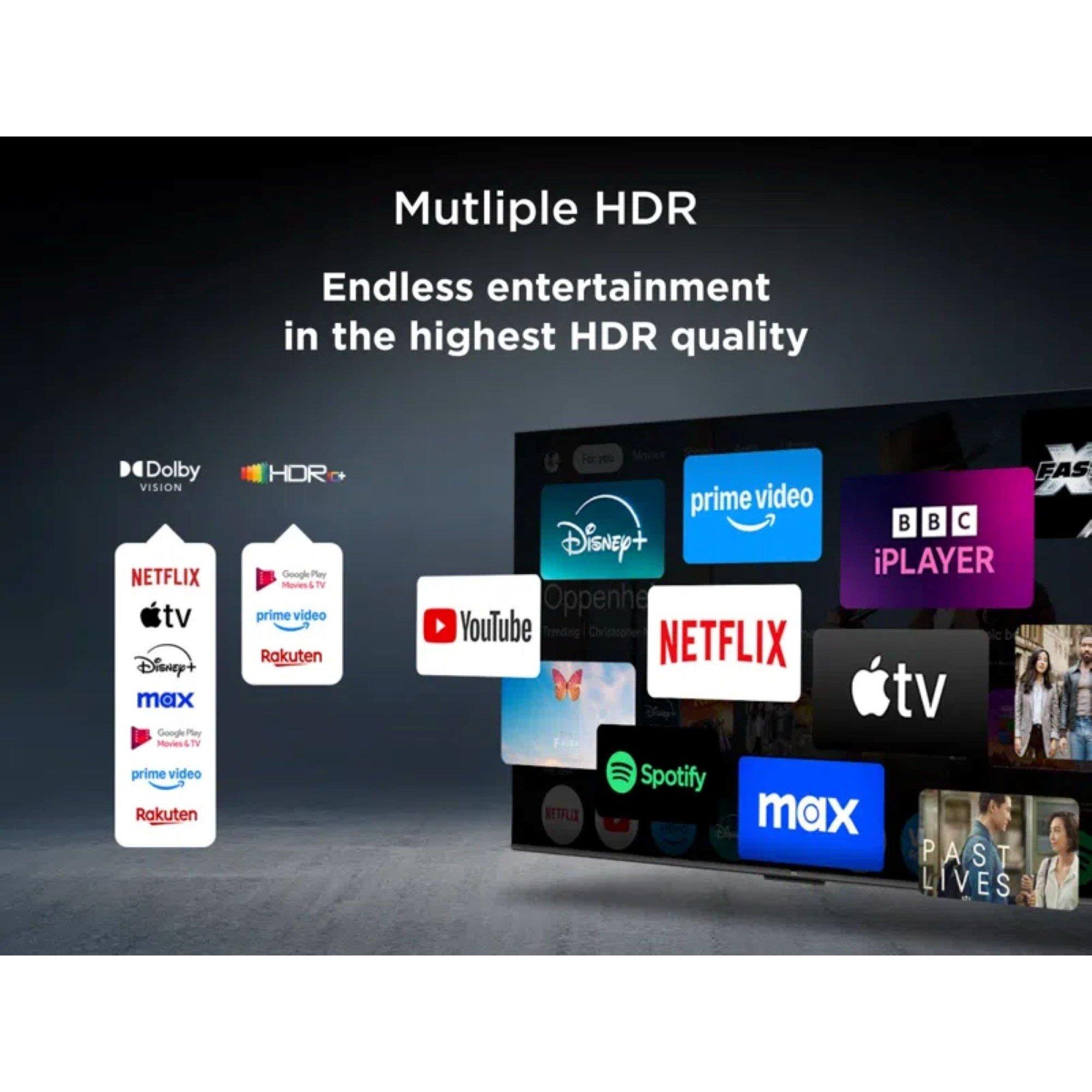 Black - TCL - TCL C6K-UK 55 inch Premium QD-Mini LED 144Hz 4K HDR High Brightness Dolby Atmos Smart Google TV - 9