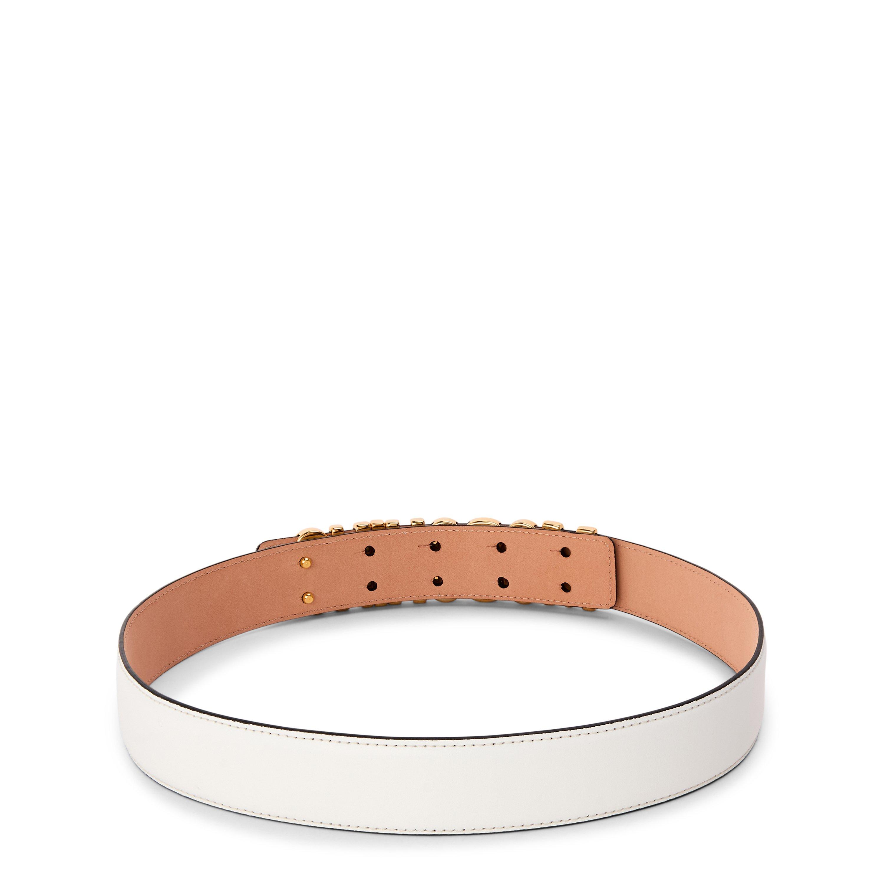 White - Moschino - Moschino Leather Belt - 2