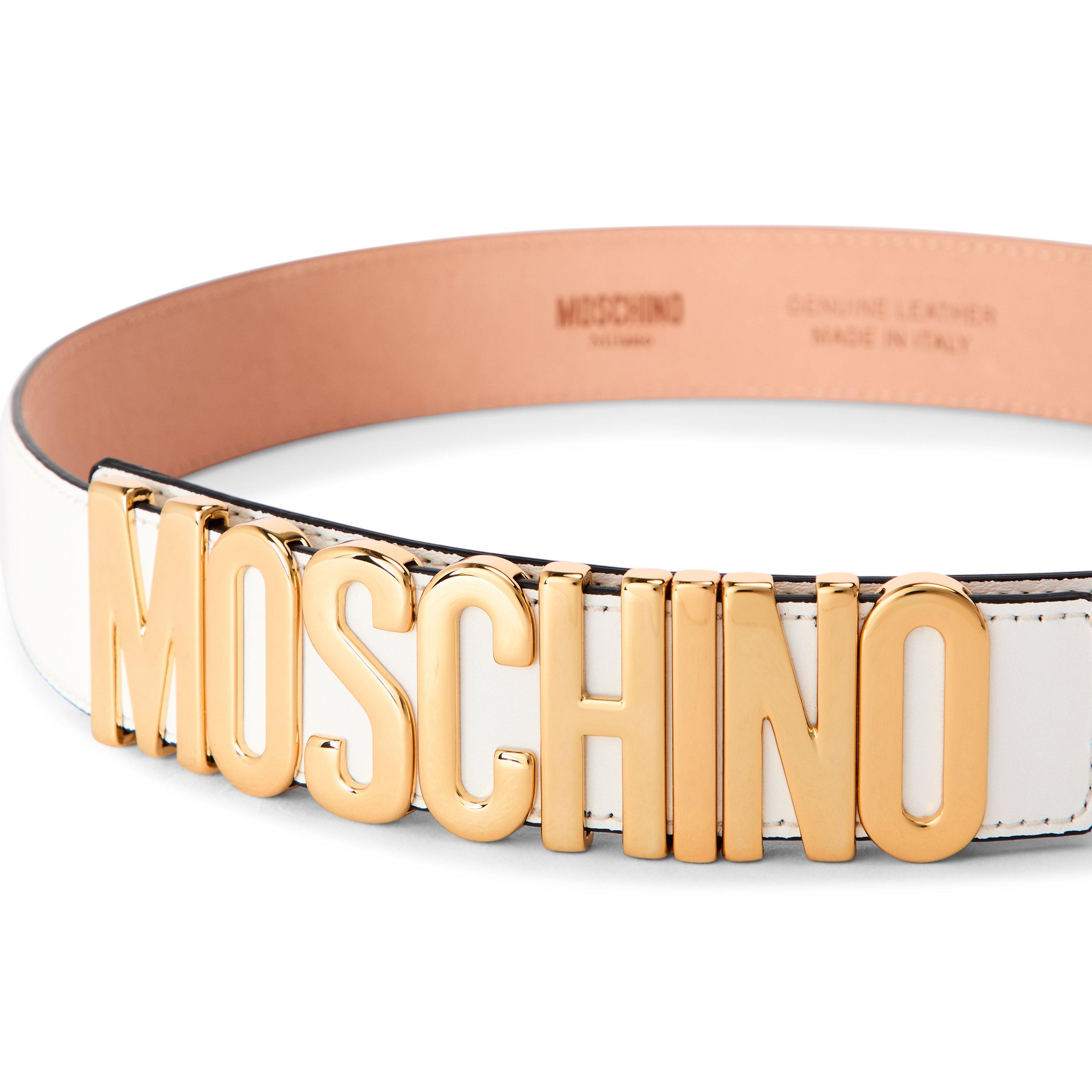 White - Moschino - Moschino Leather Belt - 3