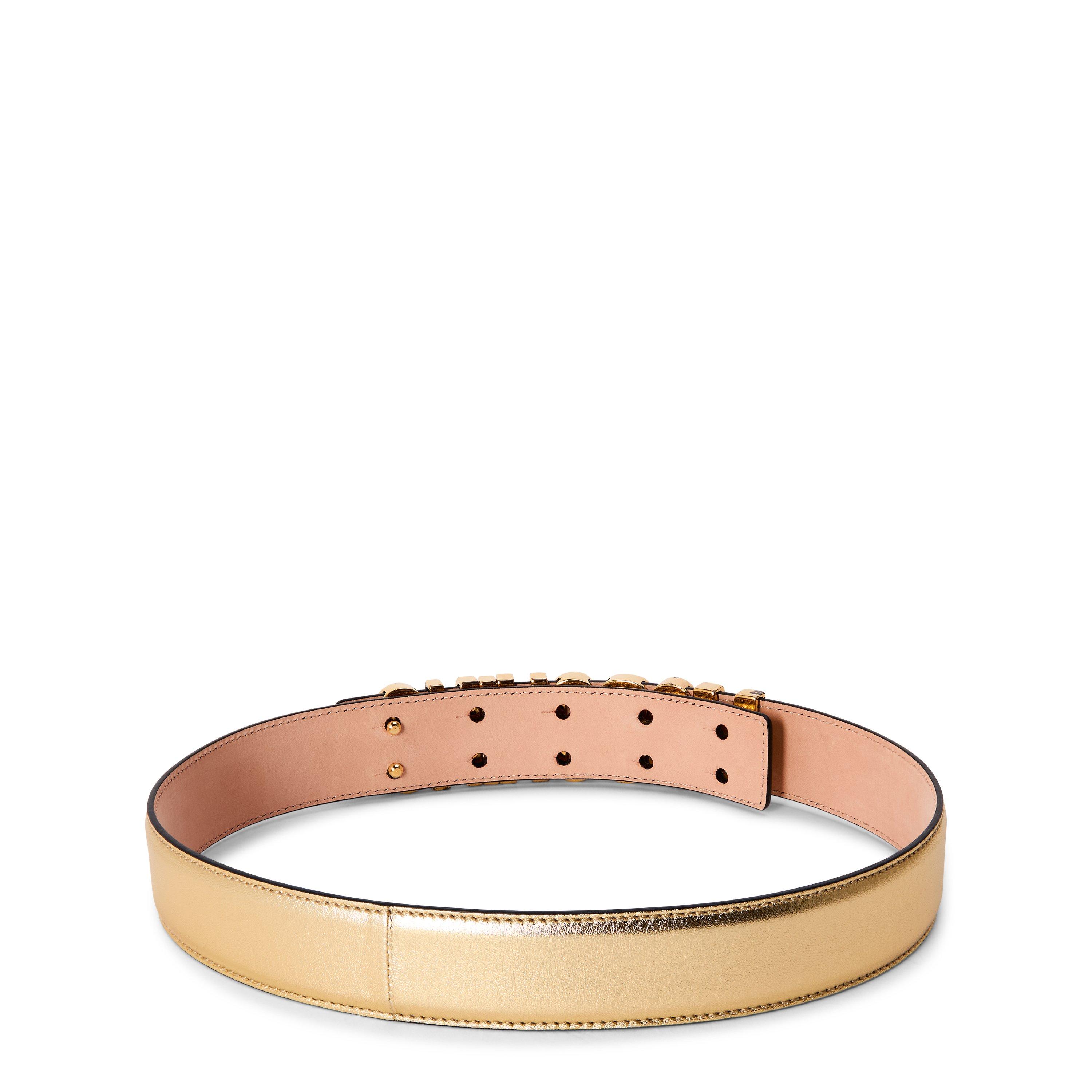Gold - Moschino - Moschino Leather Belt - 2