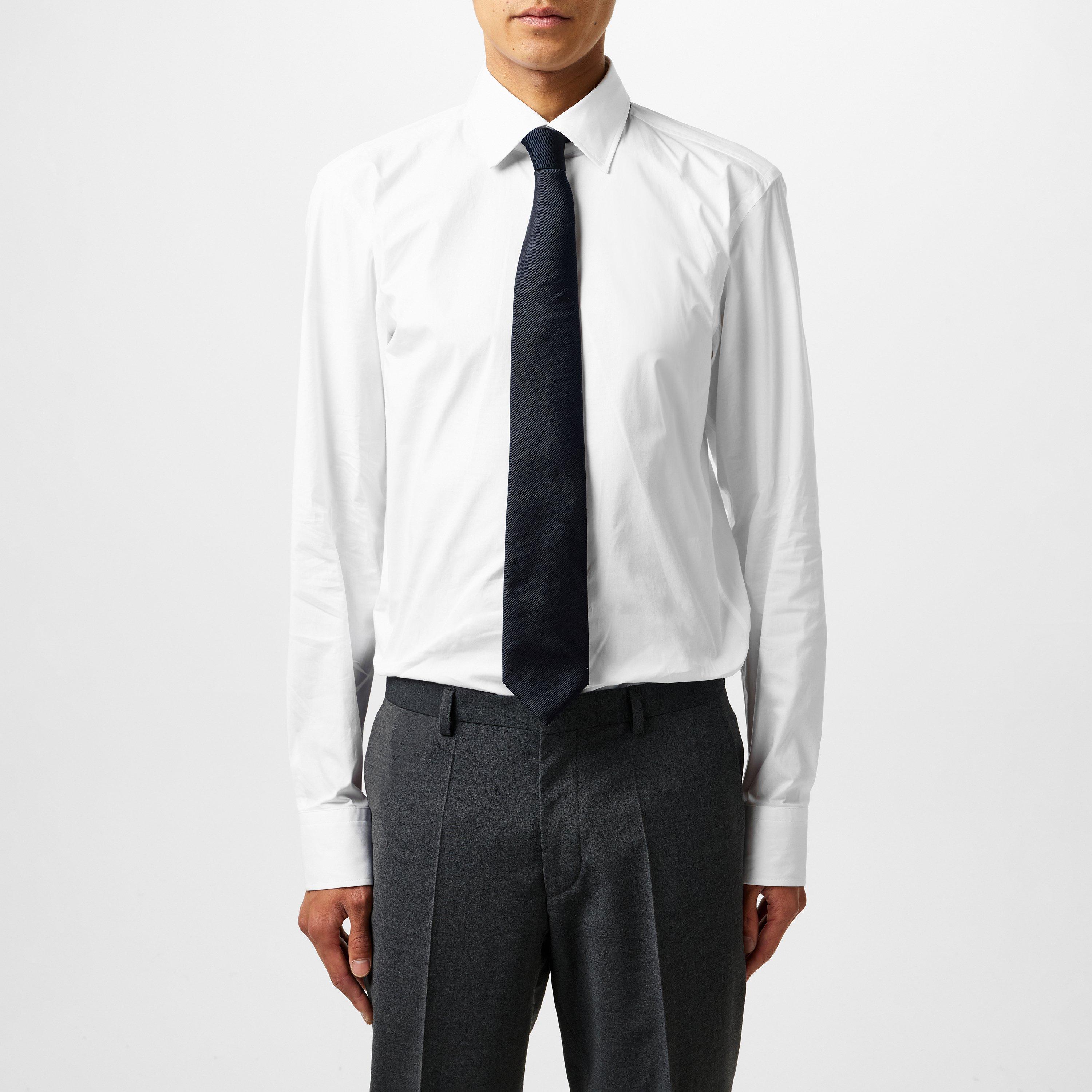 Dark Blue - Boss - Men's Classic Jacquard Woven Tie - 2