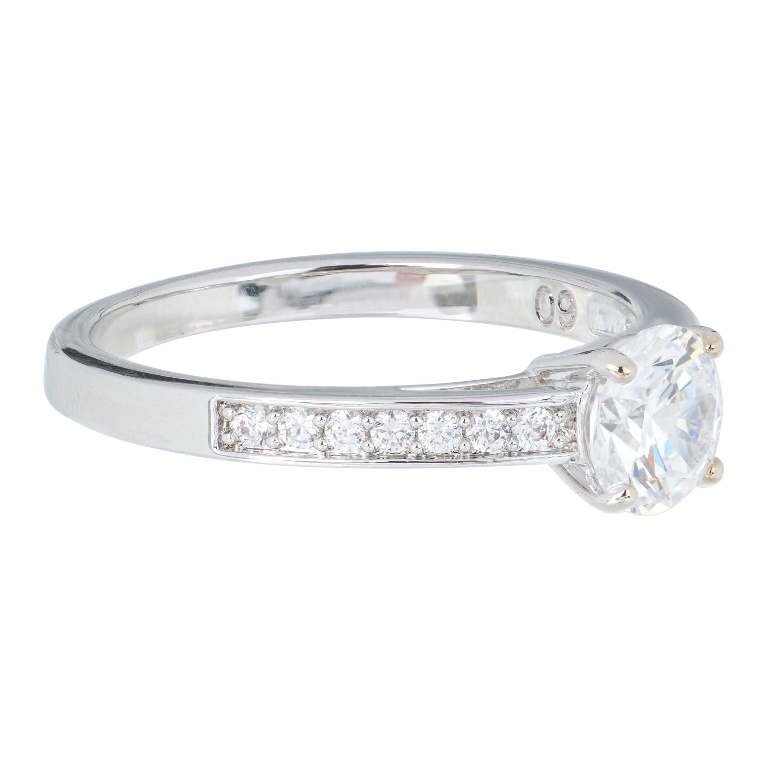 Zilver/Kristal - Swarovski - Swarovski Attract Round Ring, White, Rhodium Plated - 2