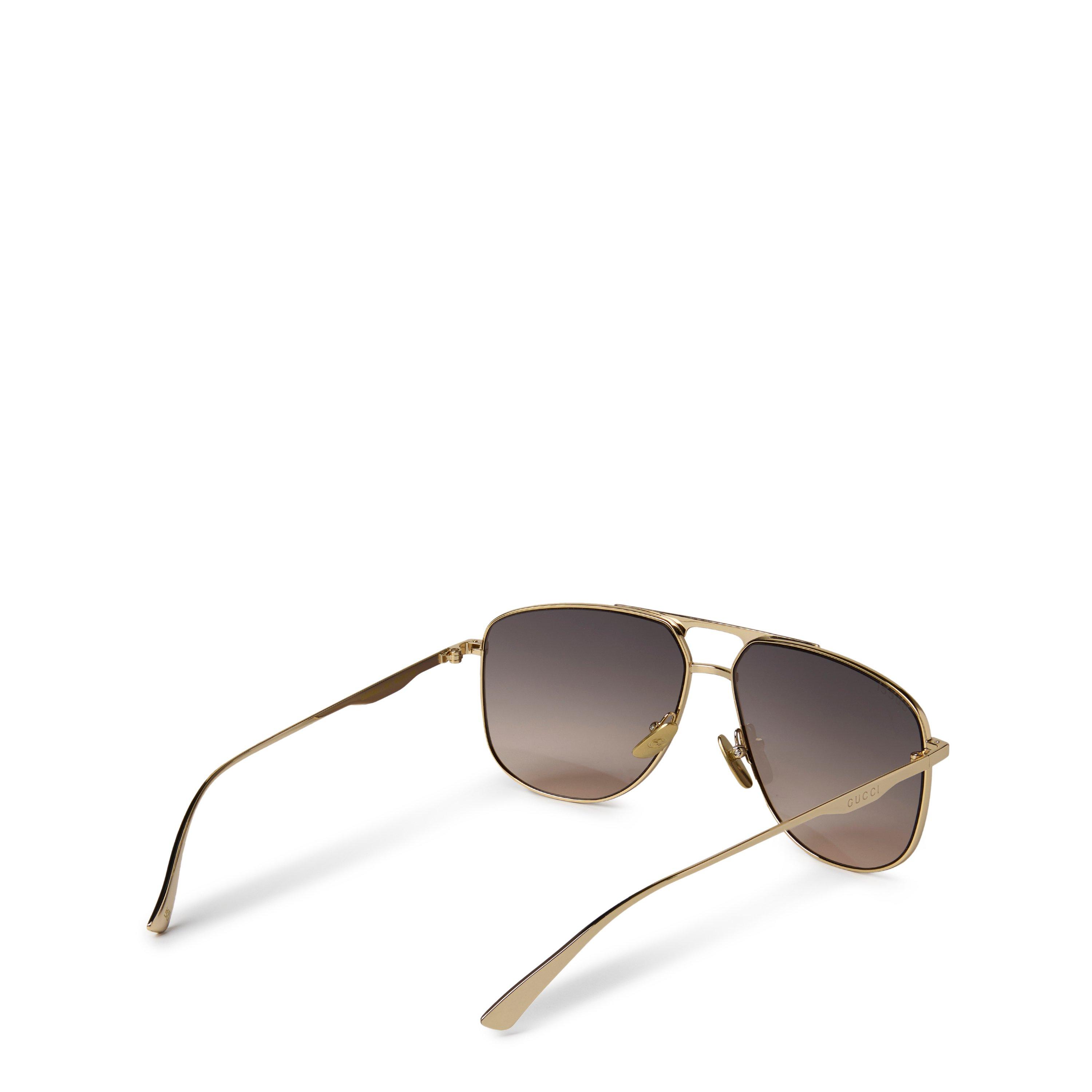 Gold/Gold/Brown - Gucci - Men's Aviator Sunglasses - 7