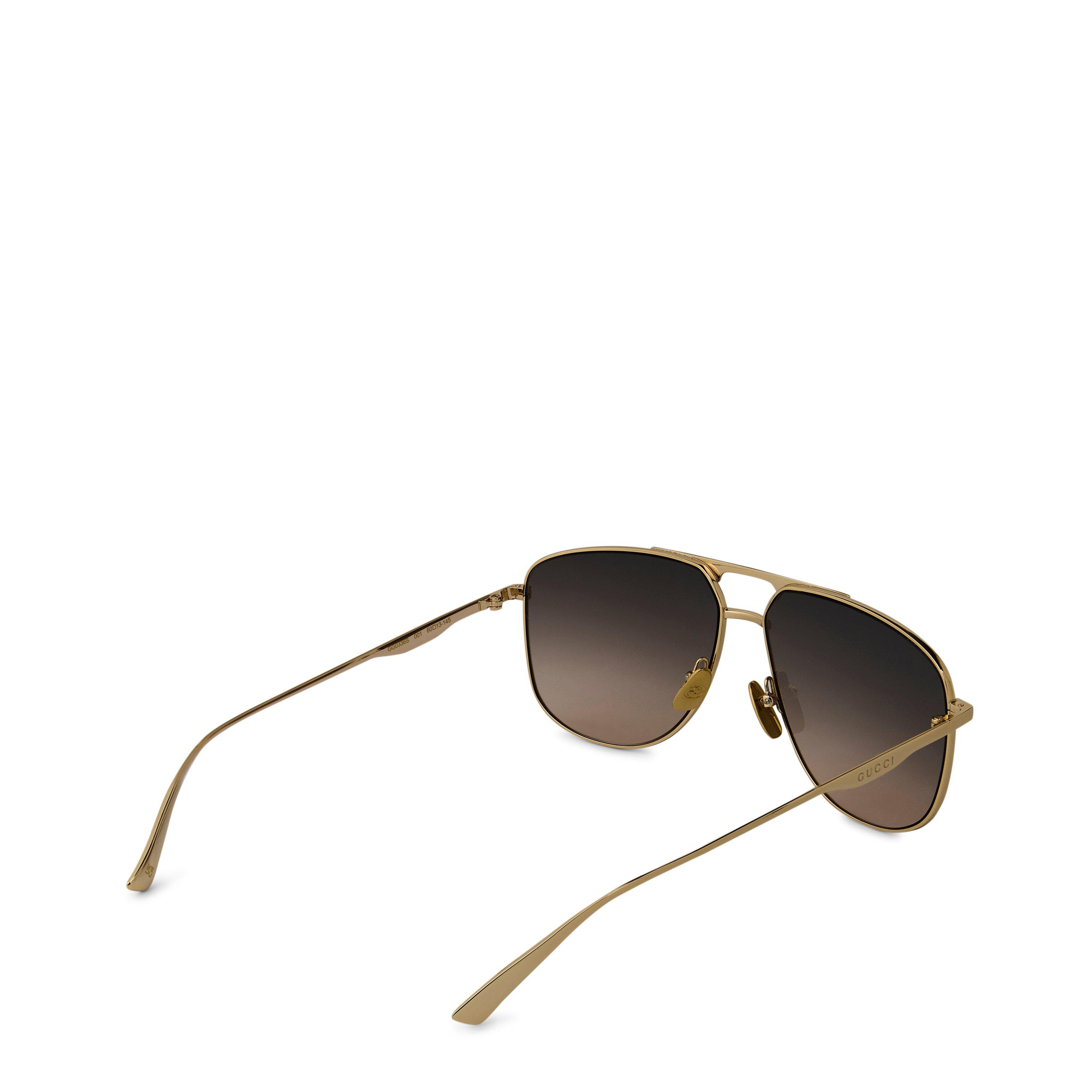 Gold/Gold/Brown - Gucci - Men's Aviator Sunglasses - 9