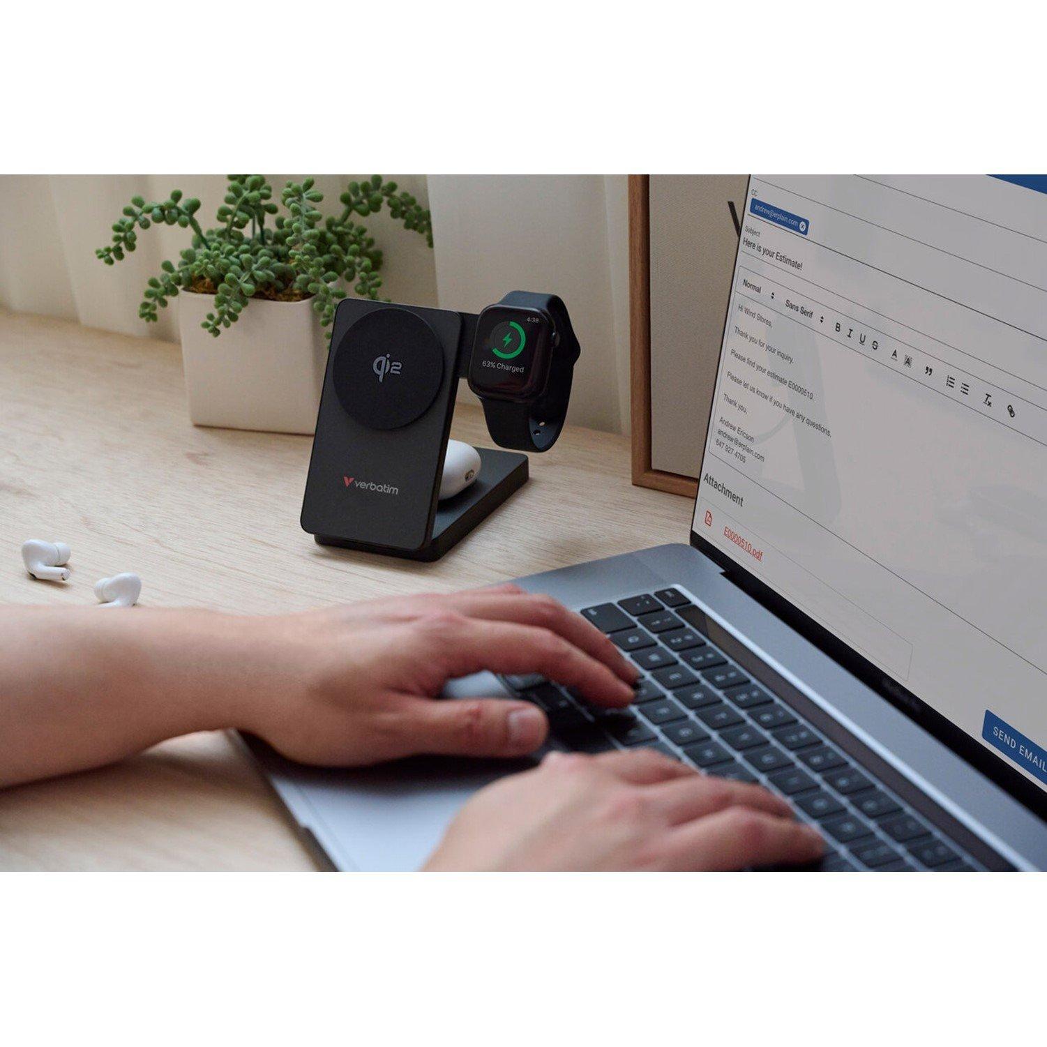 Schwarz - Verbatim - Verbatim Charge ‘n’ Go 10000mAh Qi2 Magnetic Wireless Charging Power Bank - 3
