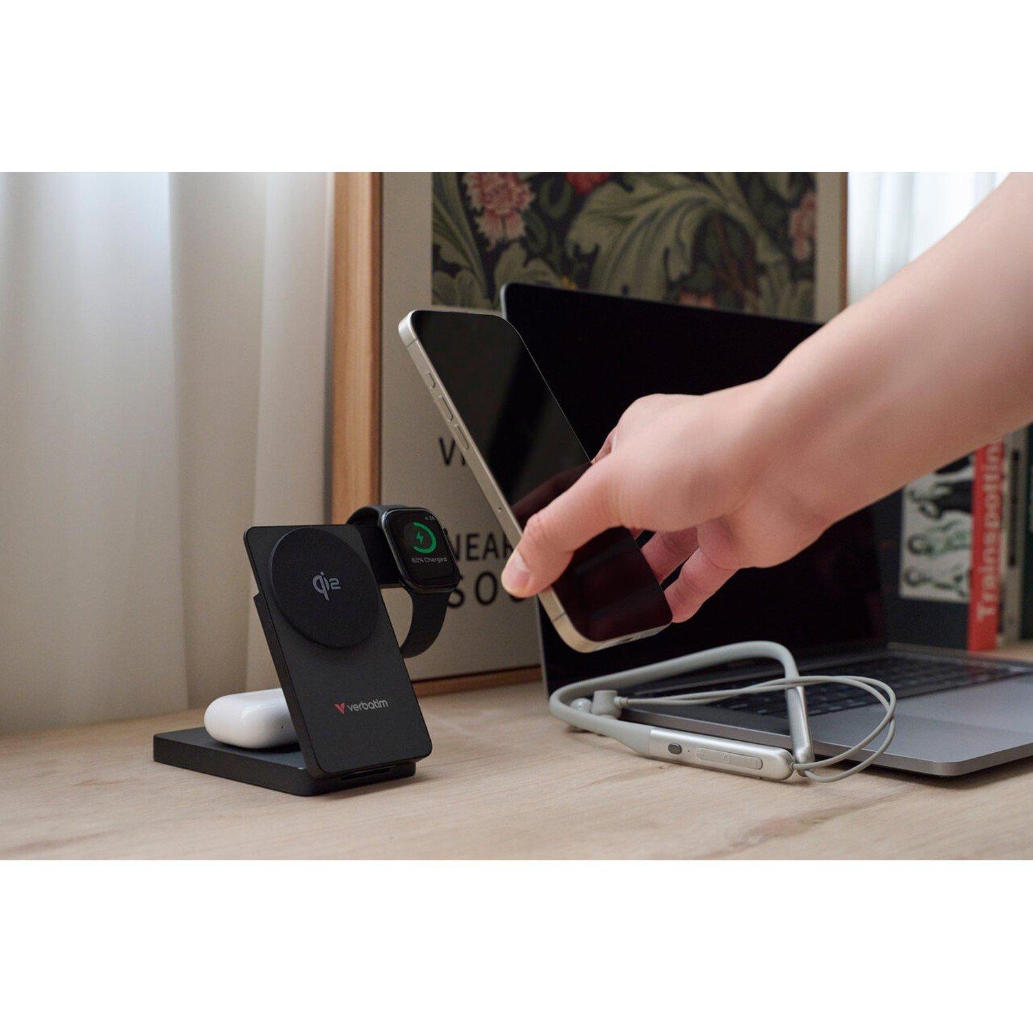 Schwarz - Verbatim - Verbatim Charge ‘n’ Go 10000mAh Qi2 Magnetic Wireless Charging Power Bank - 4
