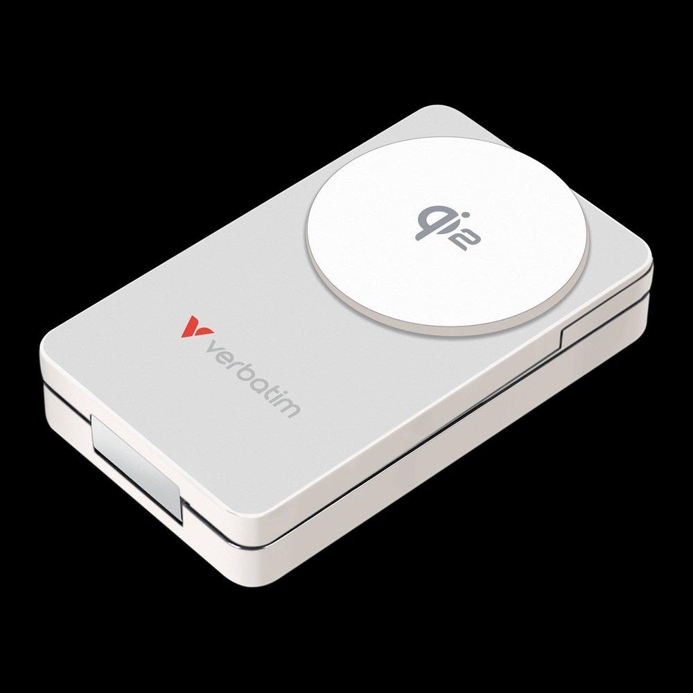 Black - Verbatim - Verbatim Charge ‘n’ Go 10000mAh Qi2 Magnetic Wireless Charging Power Bank - 1