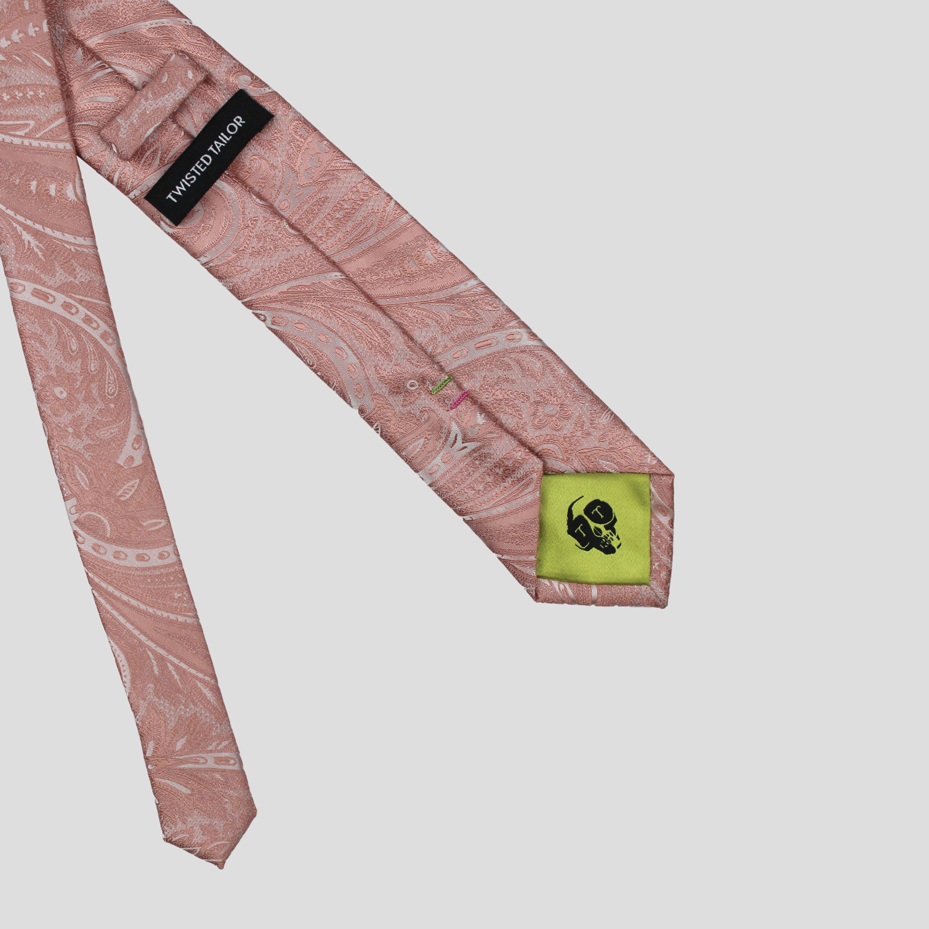 Pink - Twisted Tailor - Shriever Paisley Tie Set - 4