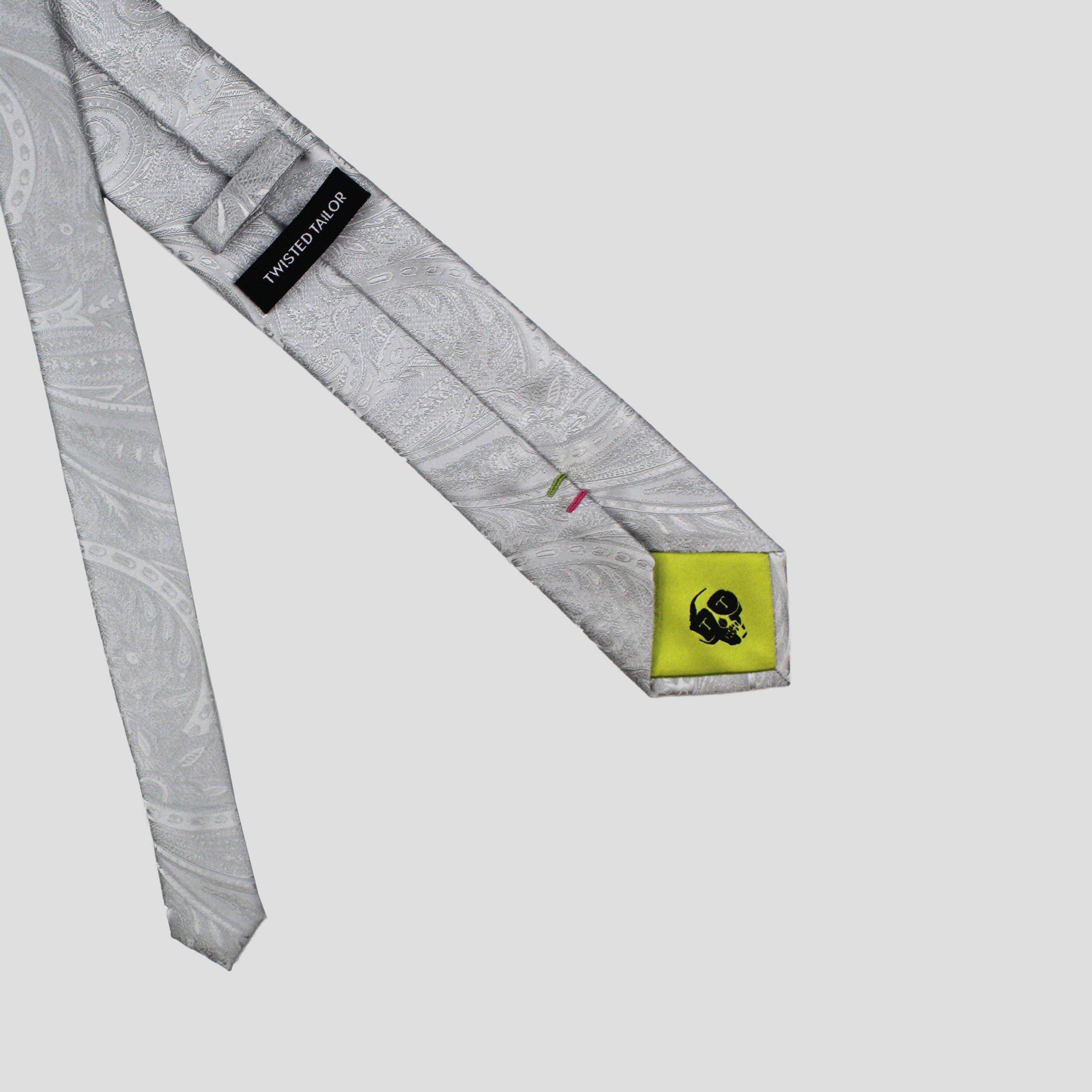 Silver - Twisted Tailor - Shriever Paisley Tie Set - 4