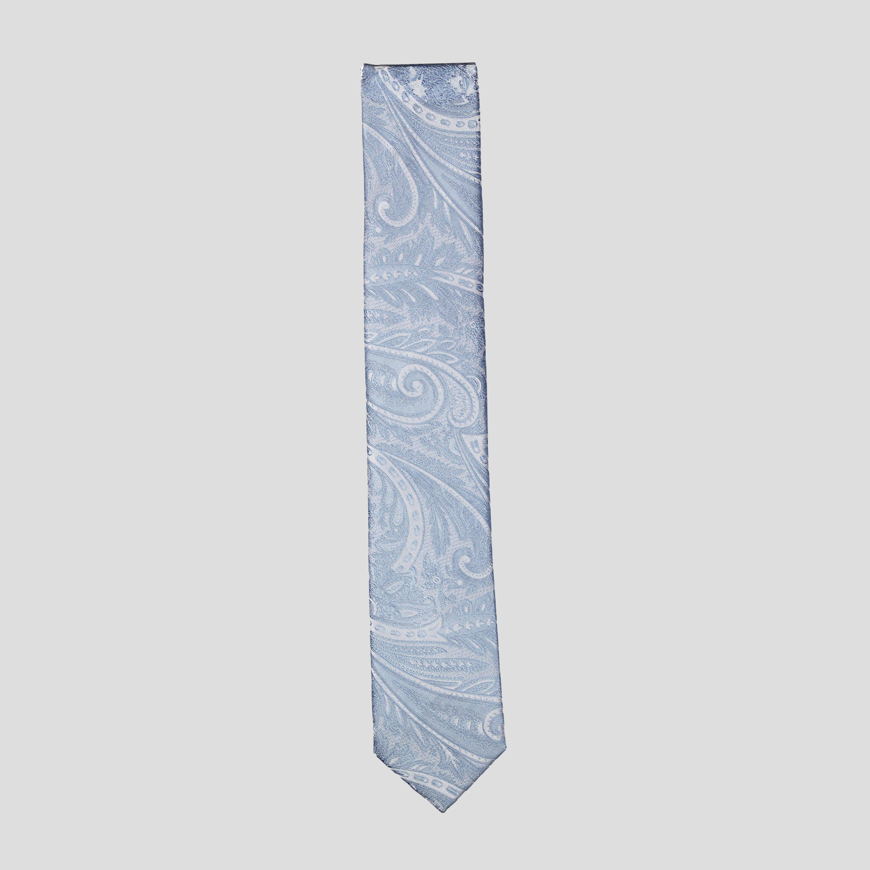 Light Blue - Twisted Tailor - Shriever Paisley Tie Set - 2