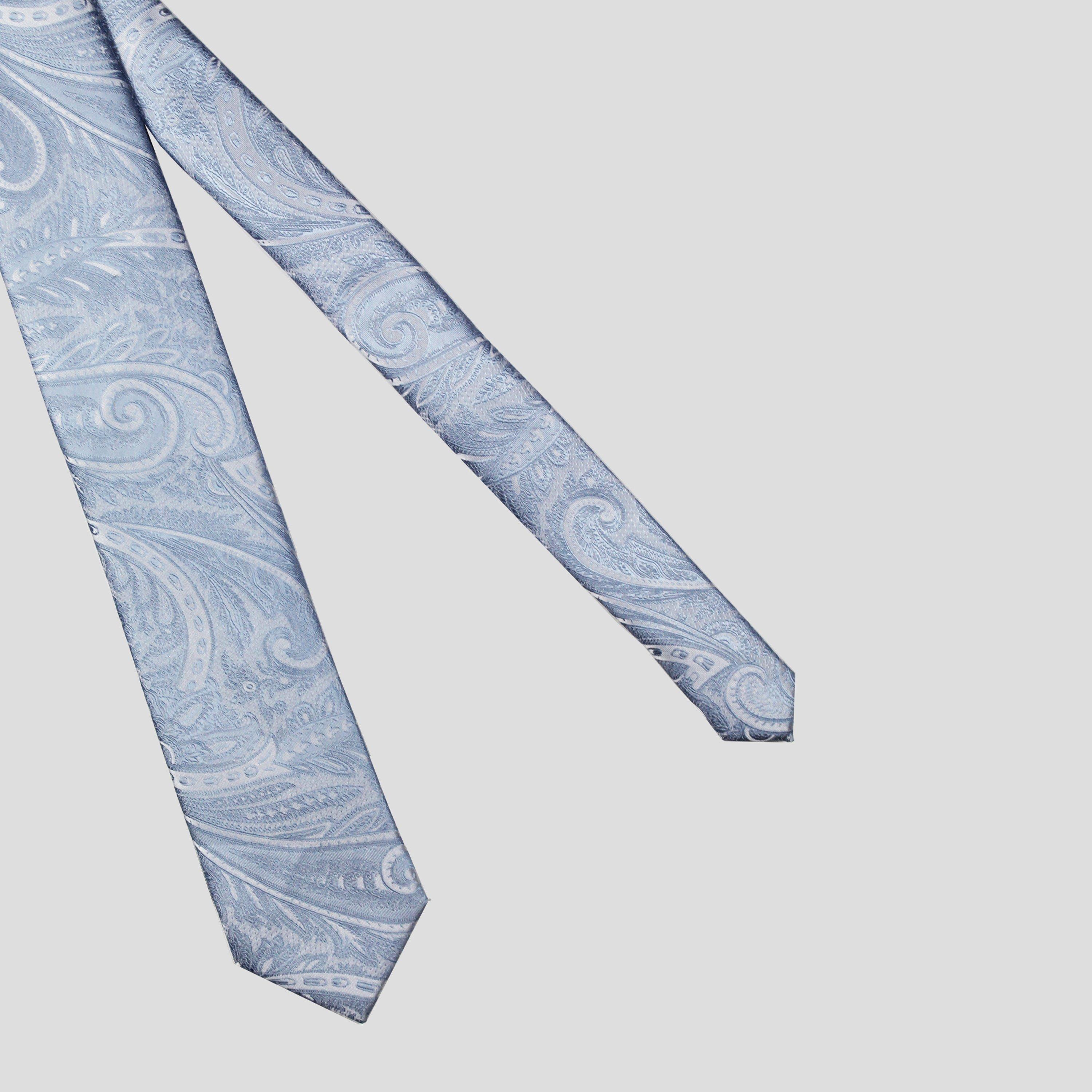 Light Blue - Twisted Tailor - Shriever Paisley Tie Set - 3