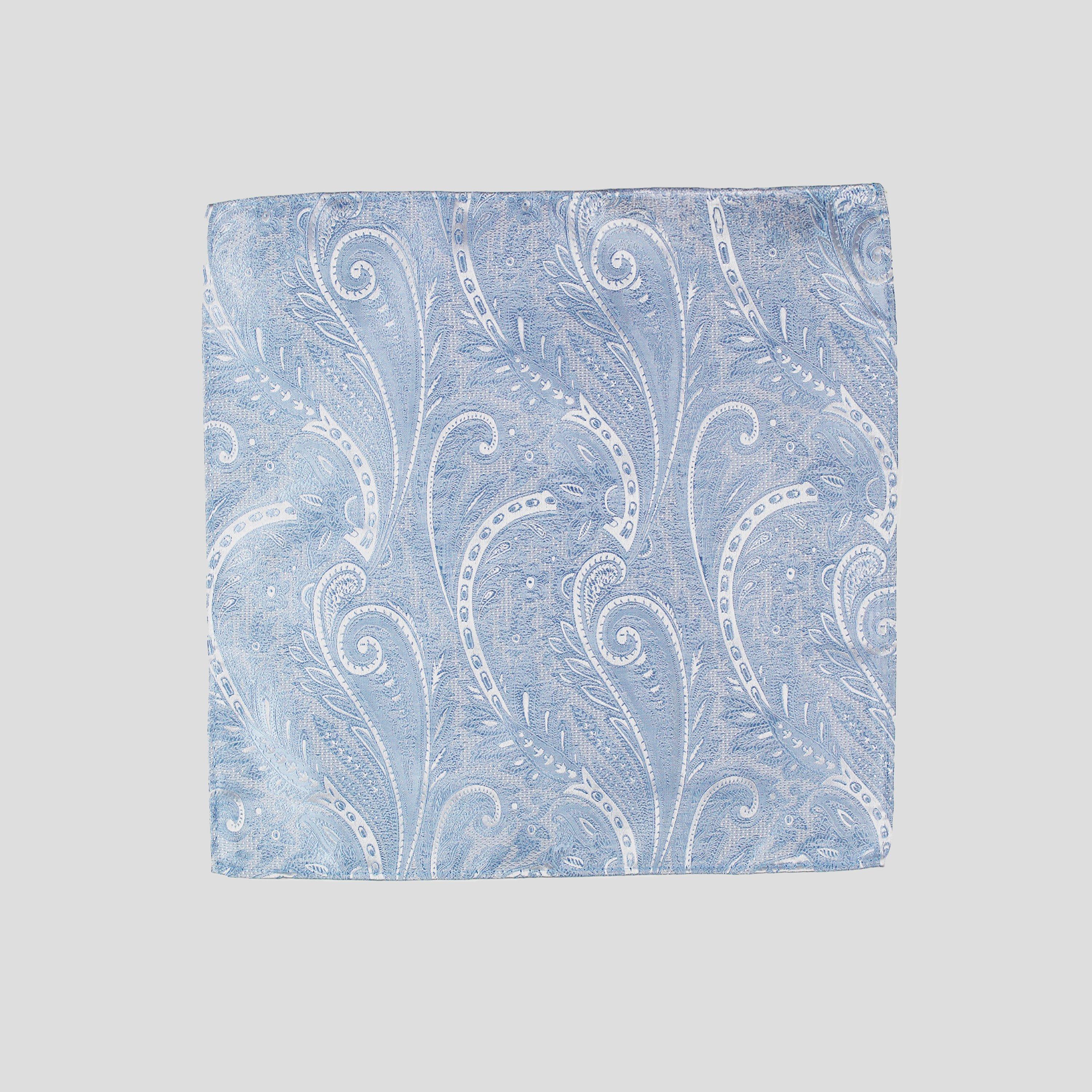 Light Blue - Twisted Tailor - Shriever Paisley Tie Set - 5