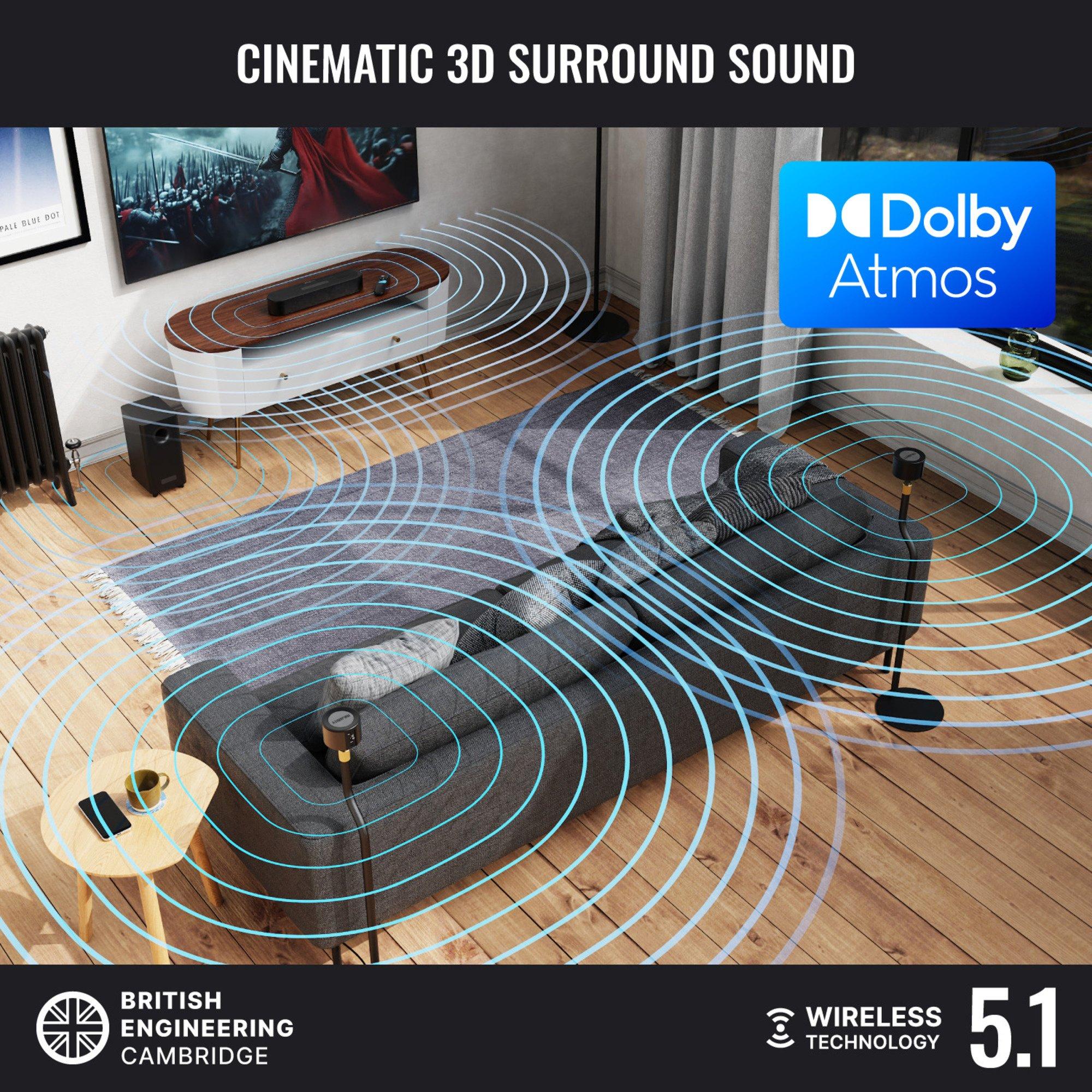 Black - MAJORITY - Majority Bowfell Halo 5.1 Atmos Soundbar - 2