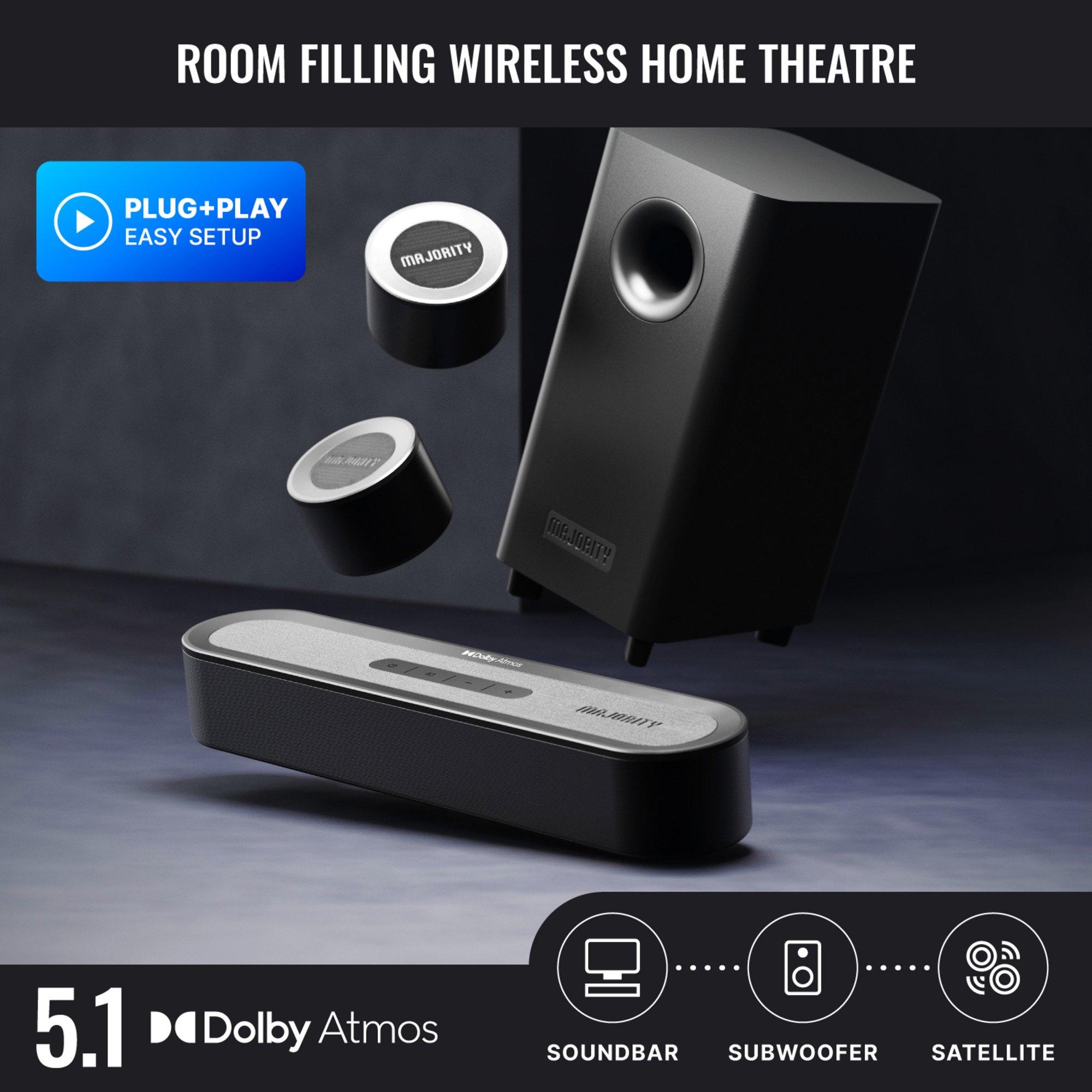 Black - MAJORITY - Majority Bowfell Halo 5.1 Atmos Soundbar - 5