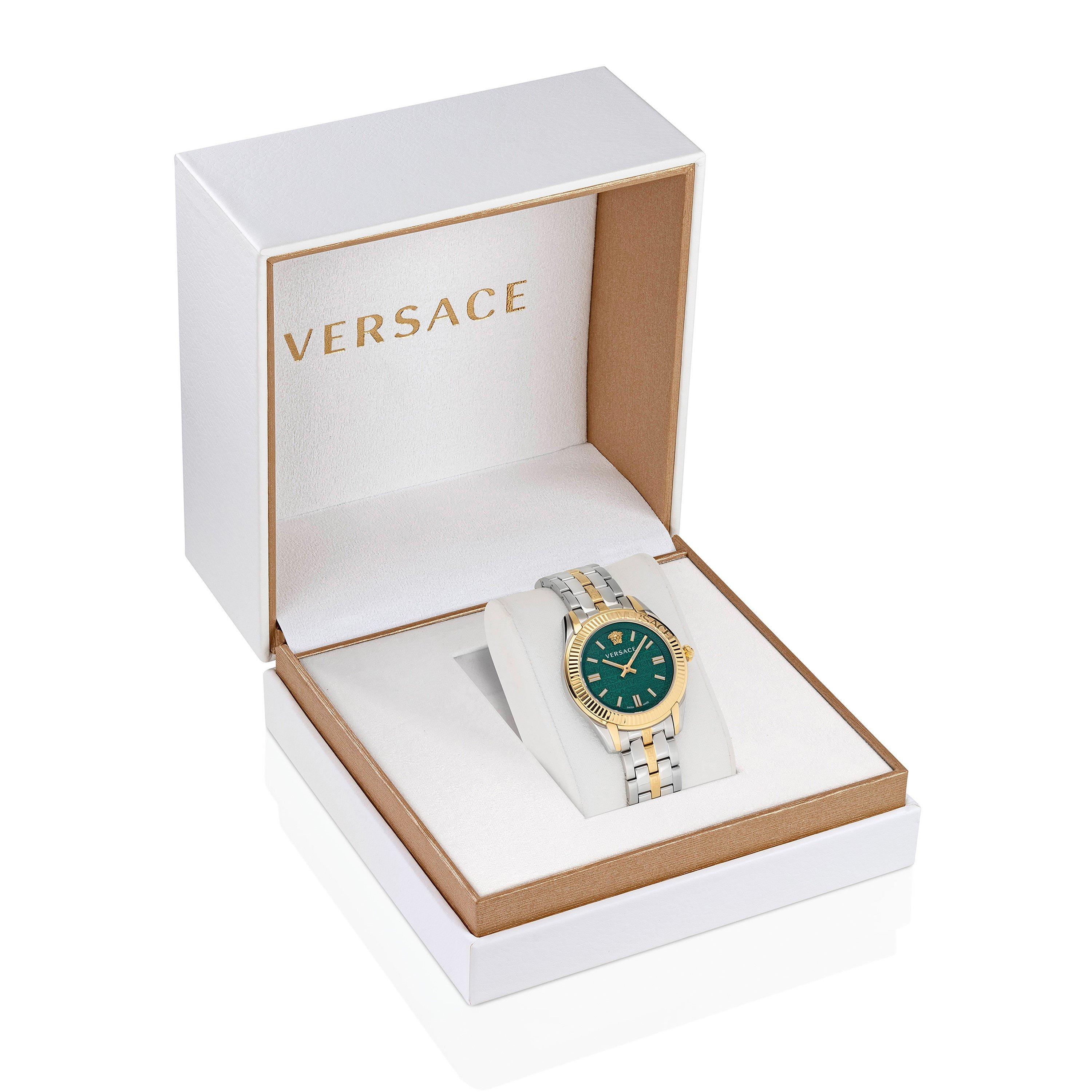 Green/Two tone - Versace - Greca Time Watch - 4