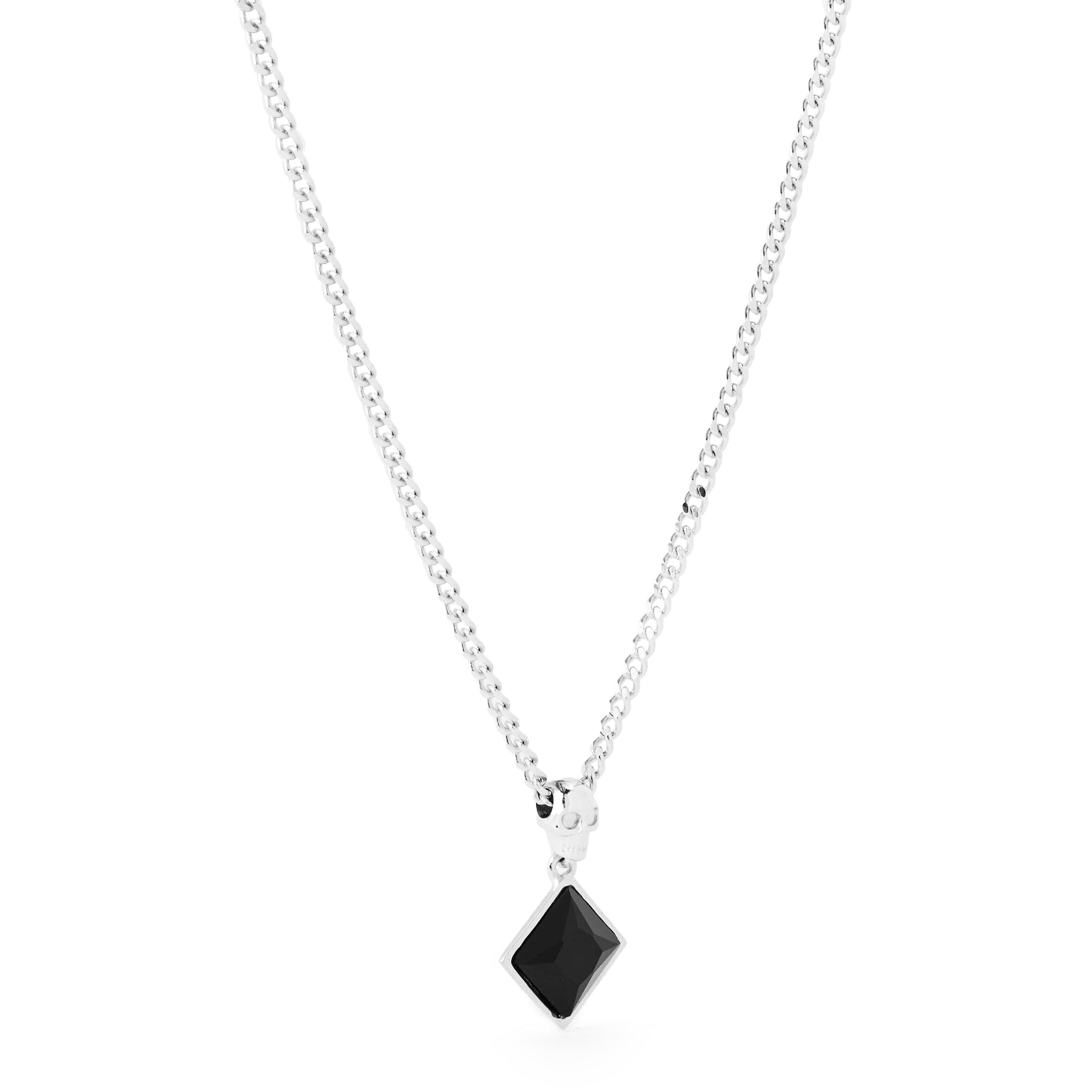 Alexander McQueen Men's Alex Twin Skull Chain Necklace - Jet/Silver