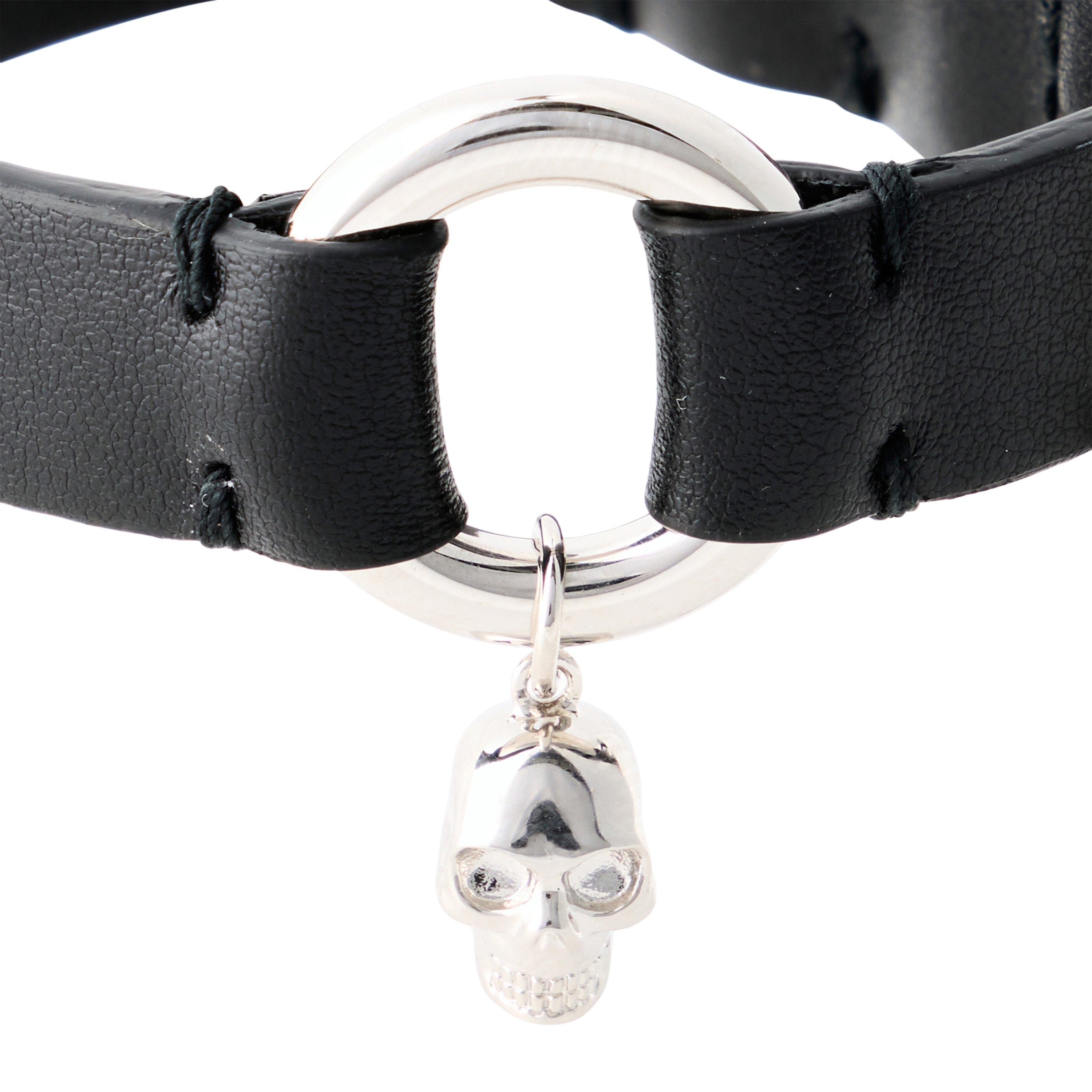 Black/Silver - Alexander McQueen - Men's Alex Skull Chain Bracelet - 2