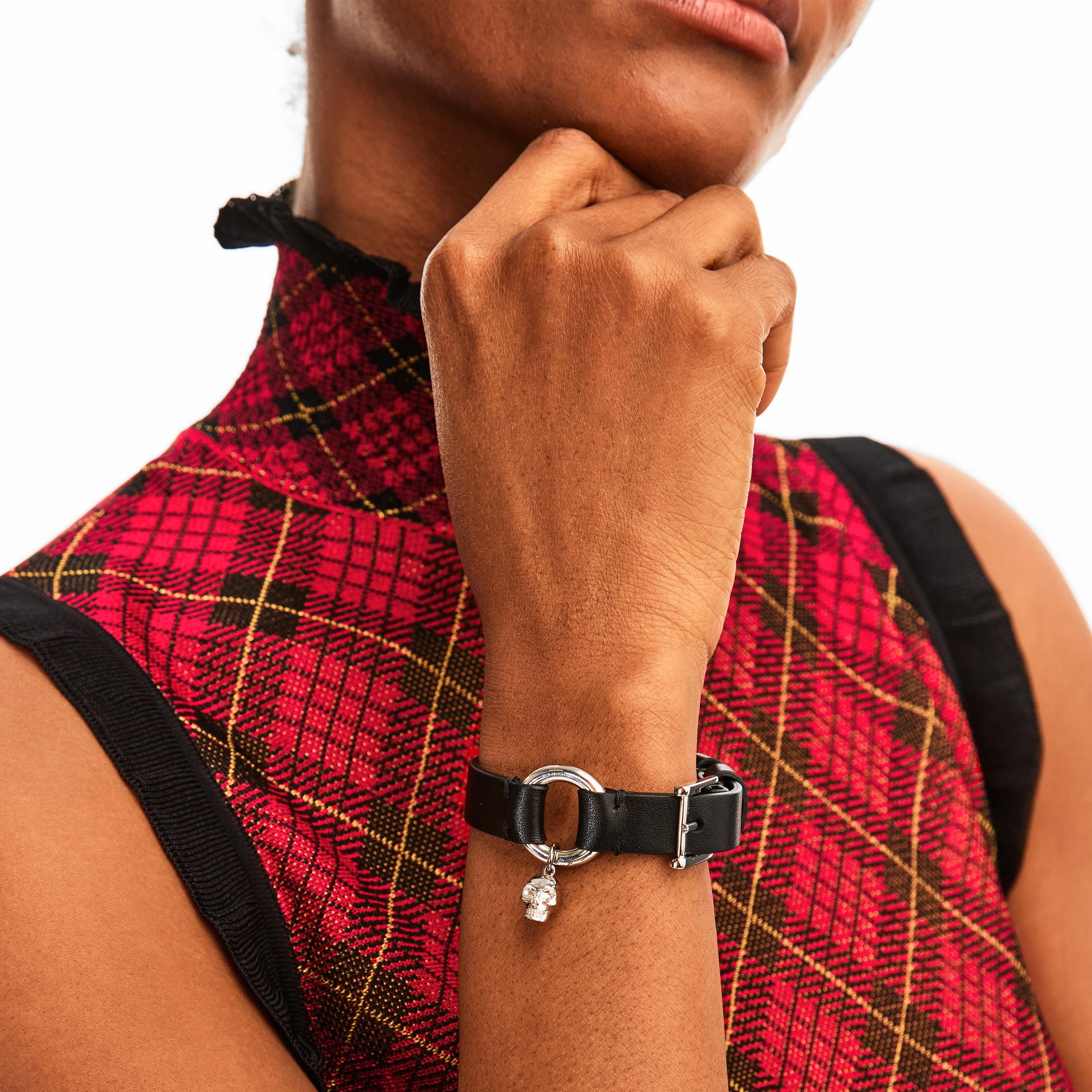 Black/Silver - Alexander McQueen - Men's Alex Skull Chain Bracelet - 3