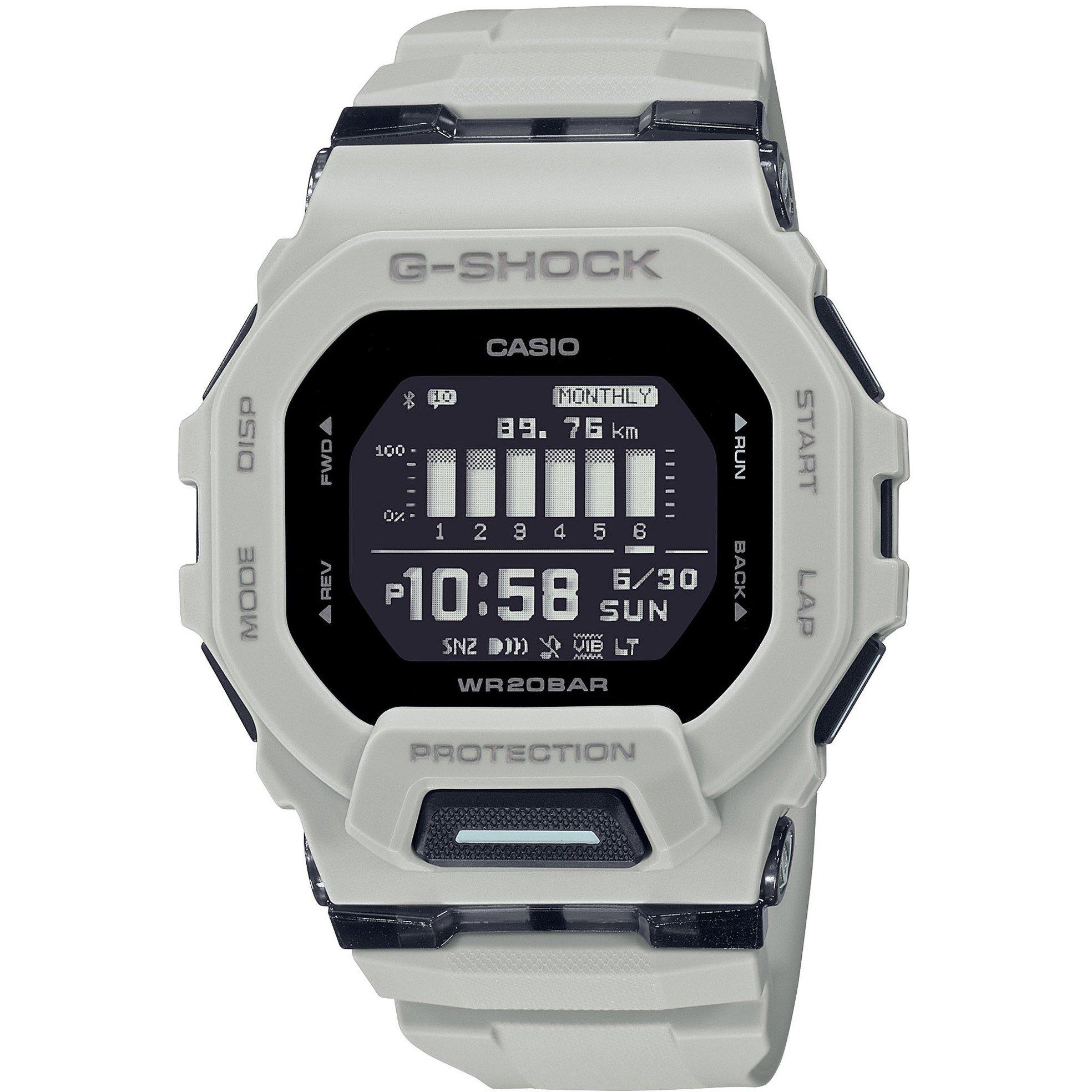 G Shock Men's White -Squad Quartz Water Resistant Strap Digital Watch - 48.4 × 45.9 × 15 mm