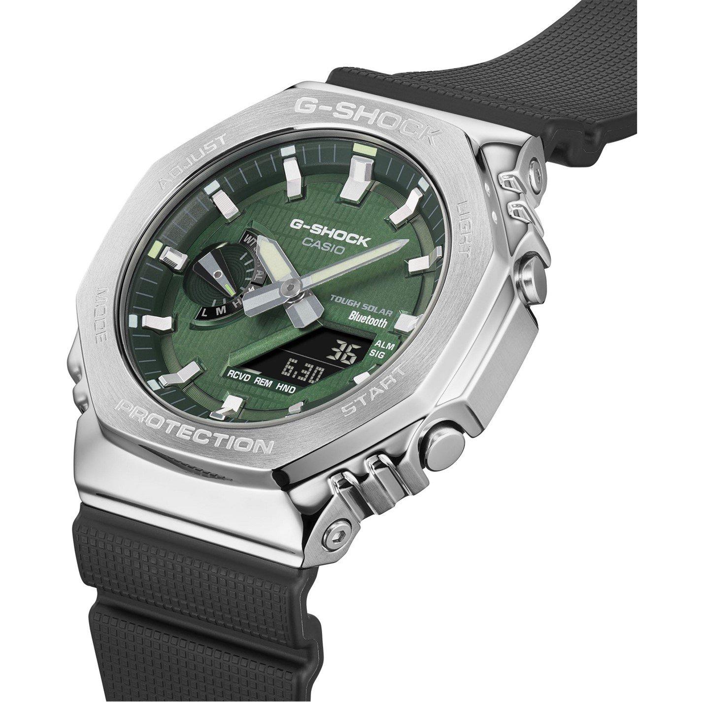 Green/Silver - G Shock - Men's Bluetooth Solar Stainless Steel Digital Watch - 2