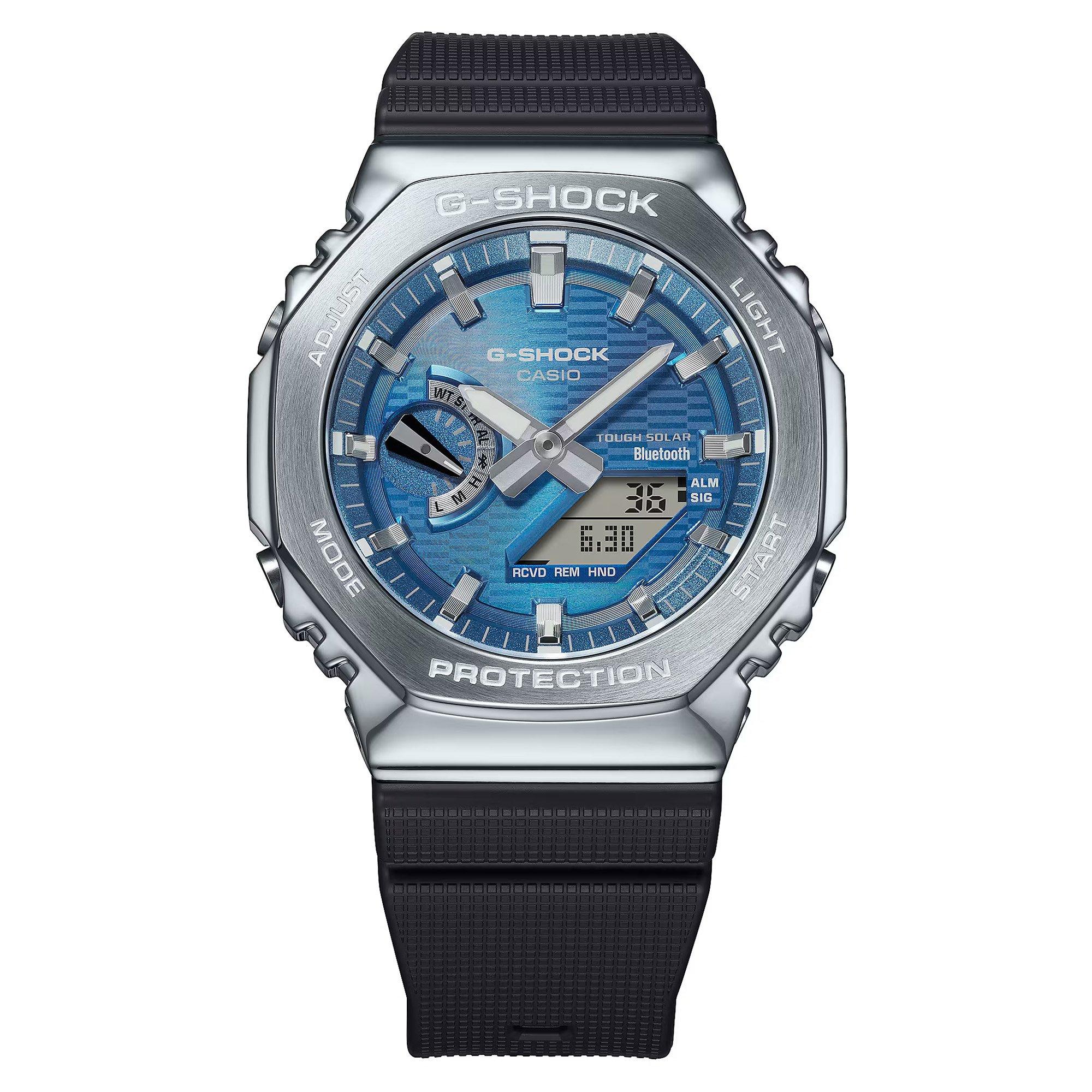 Blue/Black - G Shock - Men's Bluetooth Solar Stainless Steel Digital Watch - 2