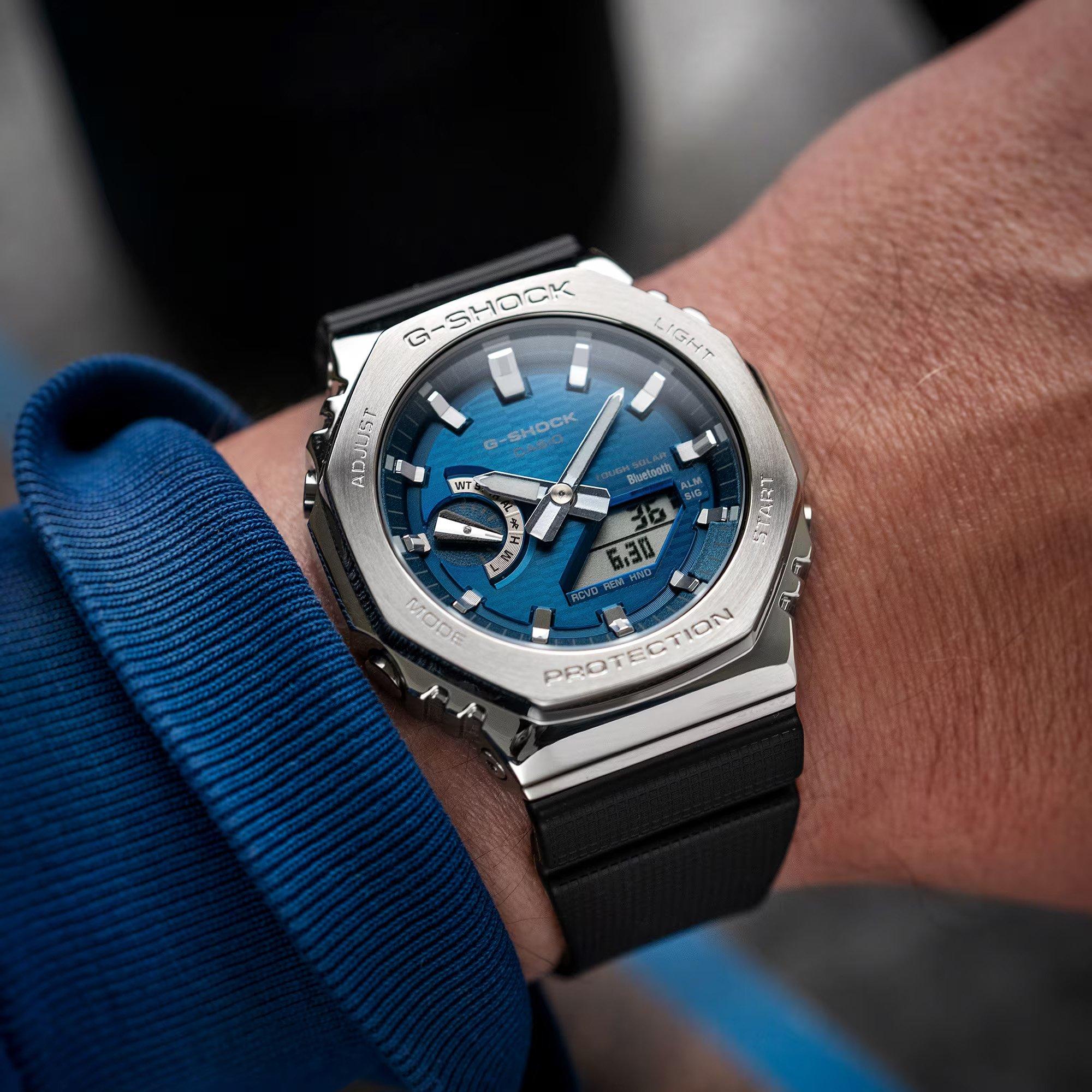 Blue/Black - G Shock - Men's Bluetooth Solar Stainless Steel Digital Watch - 5