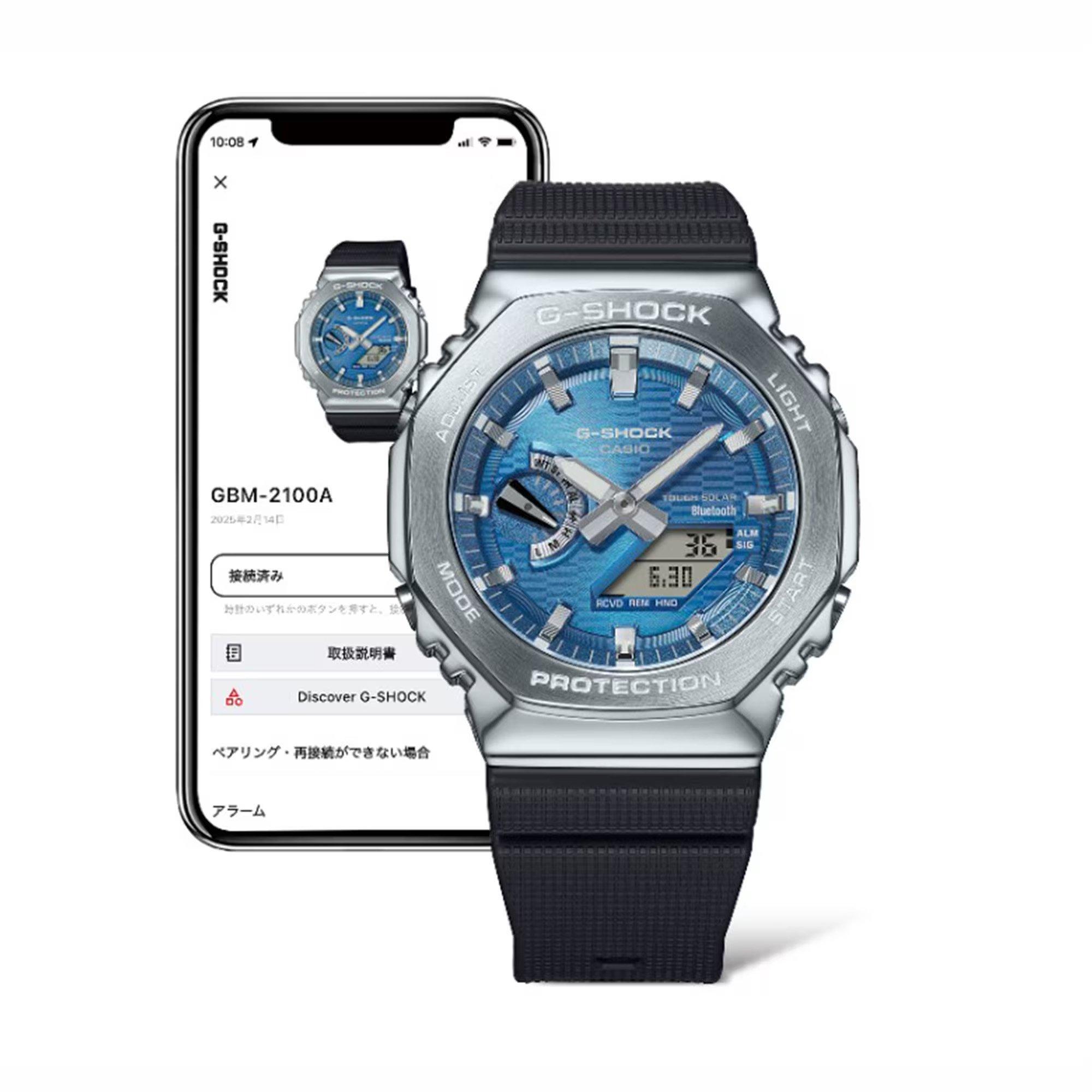 Blue/Black - G Shock - Men's Bluetooth Solar Stainless Steel Digital Watch - 8