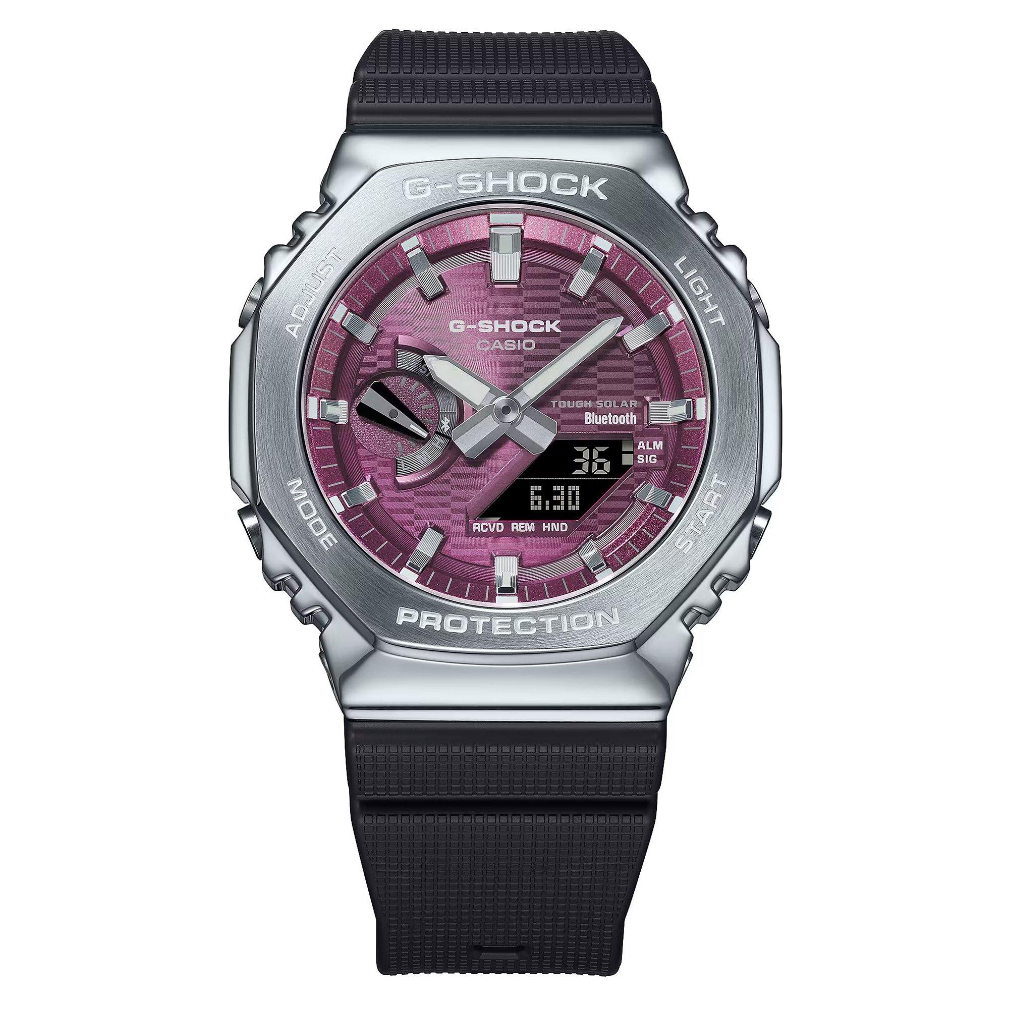 Mauve/Black - G Shock - Men's Bluetooth Solar Stainless Steel Digital Watch - 2