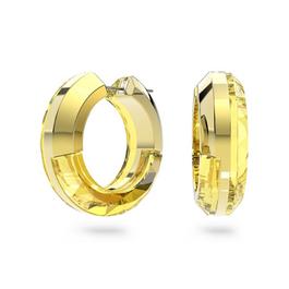 Swarovski Lucent hoop earrings, Statement, Round shape, Yellow