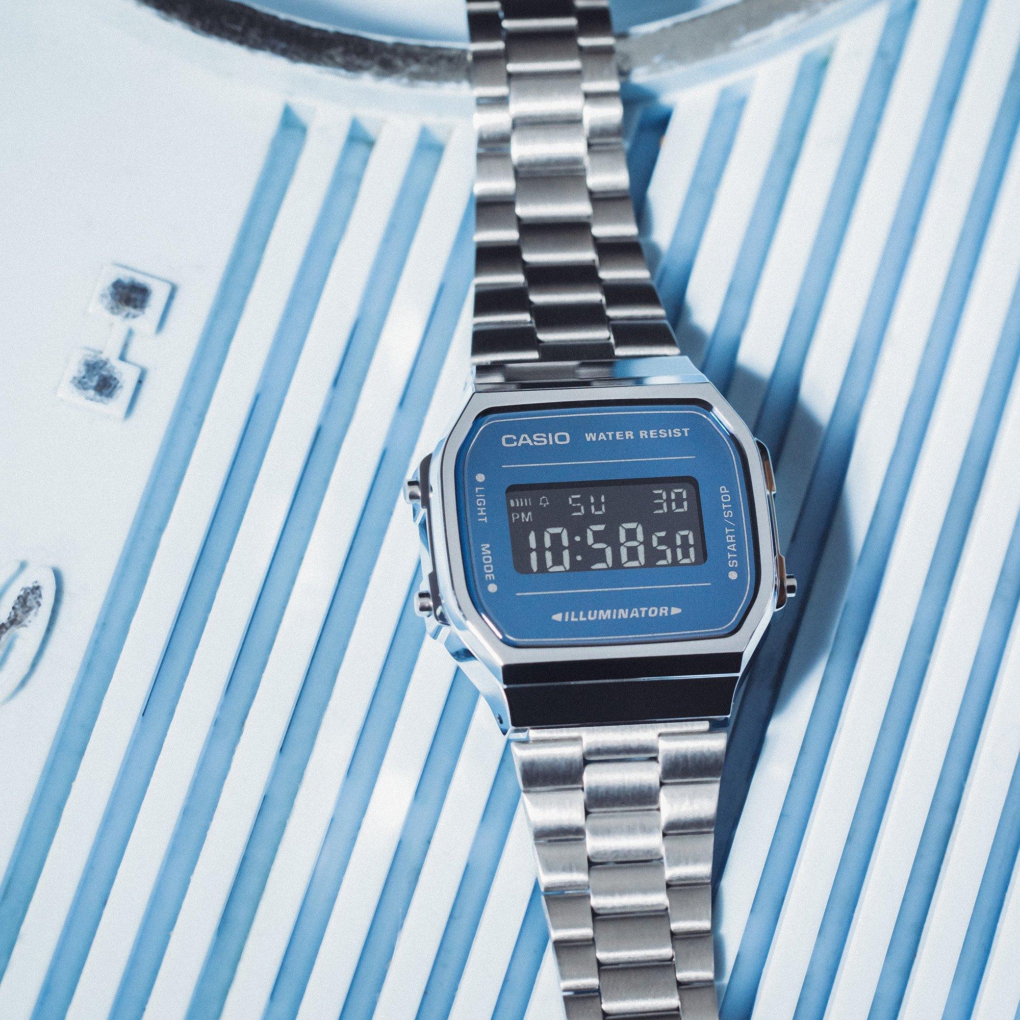 Silver/Blue - Casio - Unisex Adults Digital Watch - 4