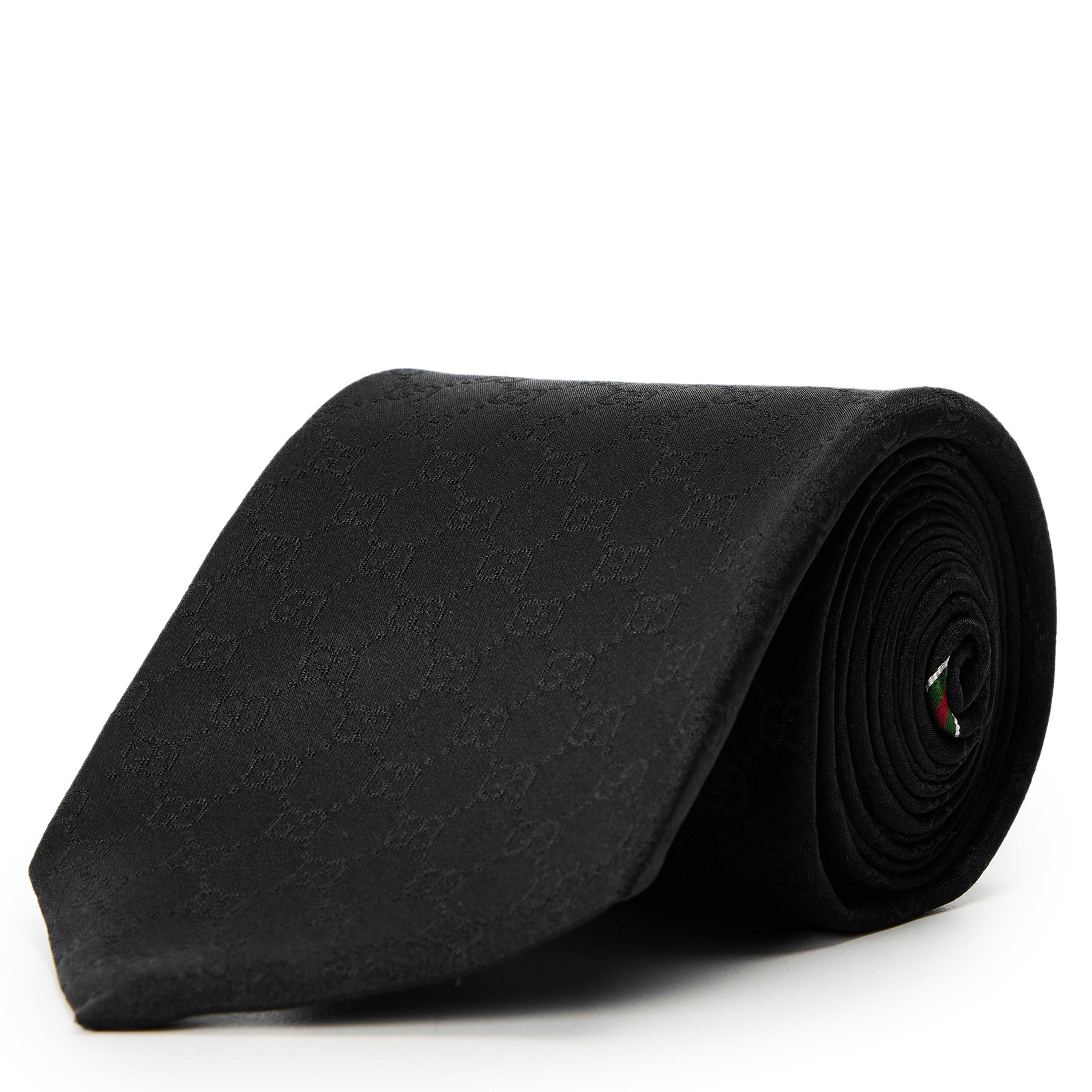 Black - Gucci - Mens GG Pattern Tie - 1