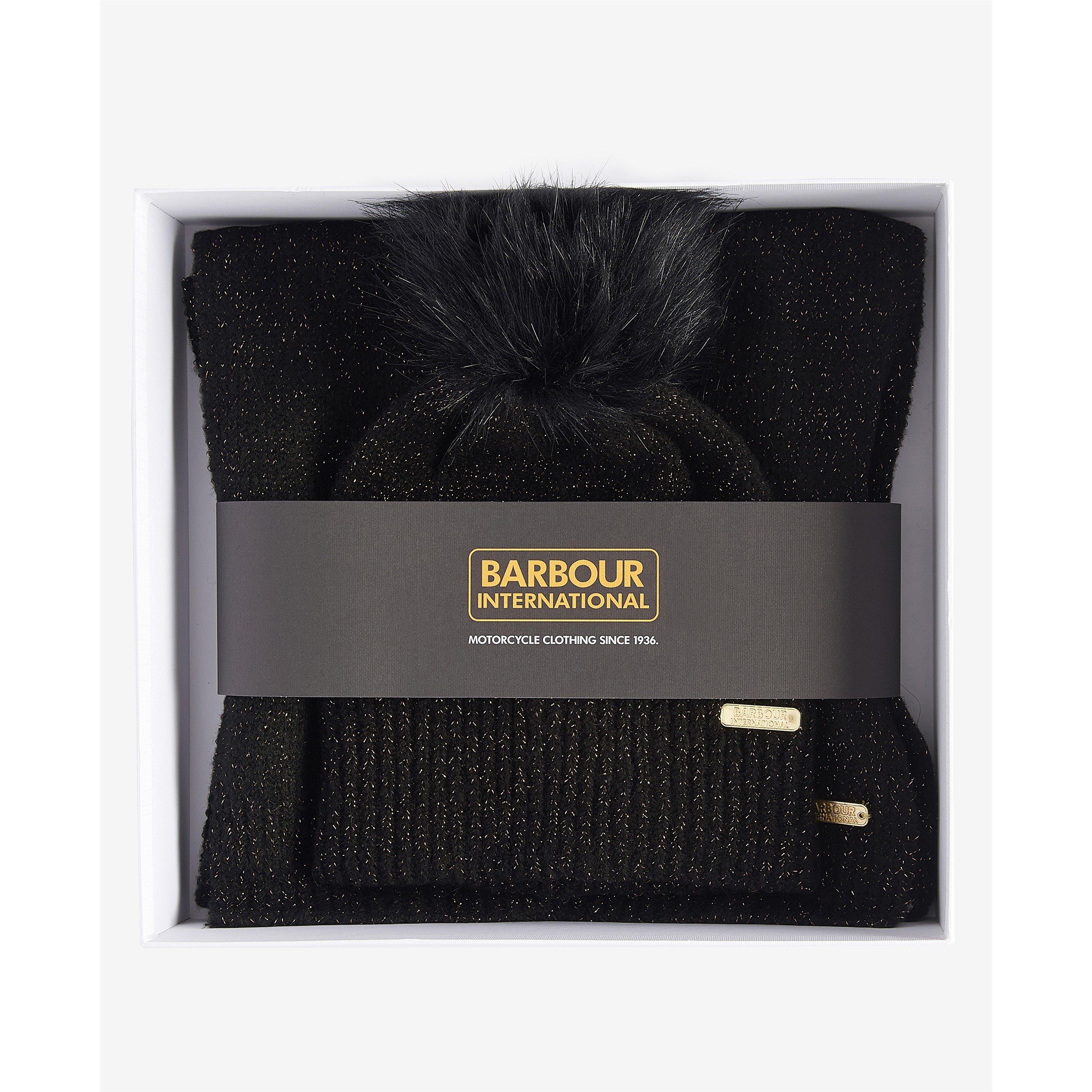 Black AW25 - Barbour International - Sparkle Beanie & Scarf Gift Set - 2