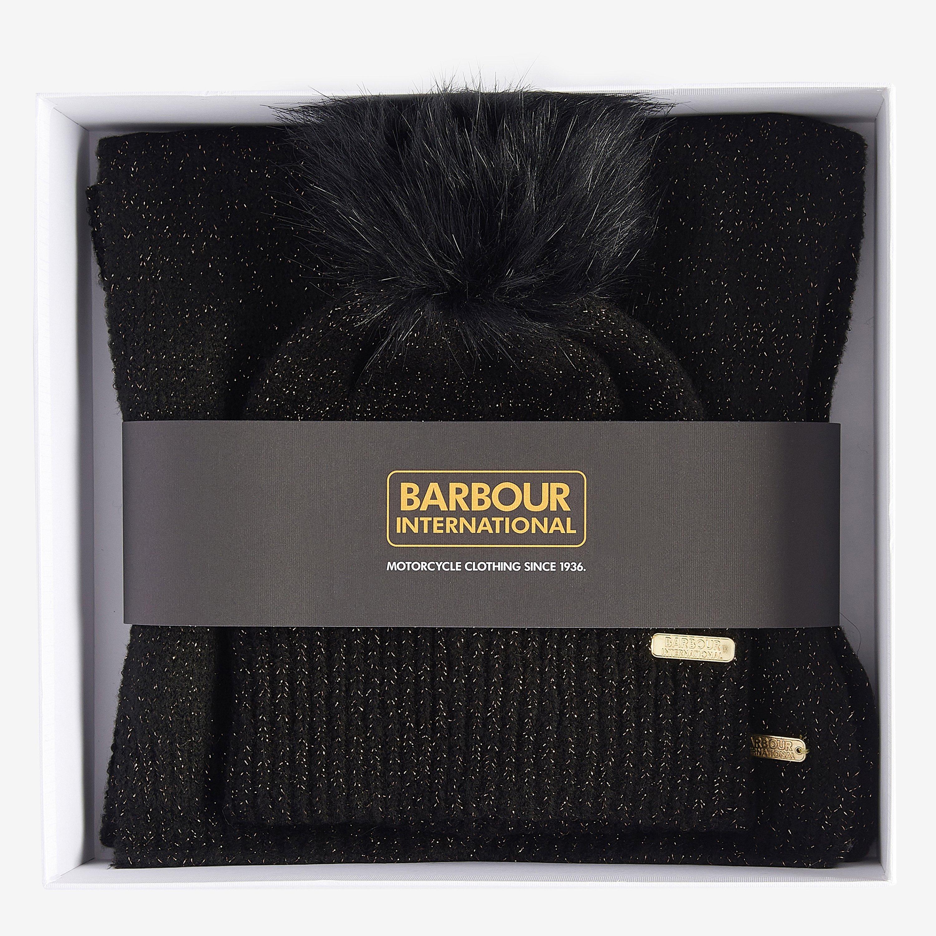 Black AW25 - Barbour International - Sparkle Beanie & Scarf Gift Set - 2
