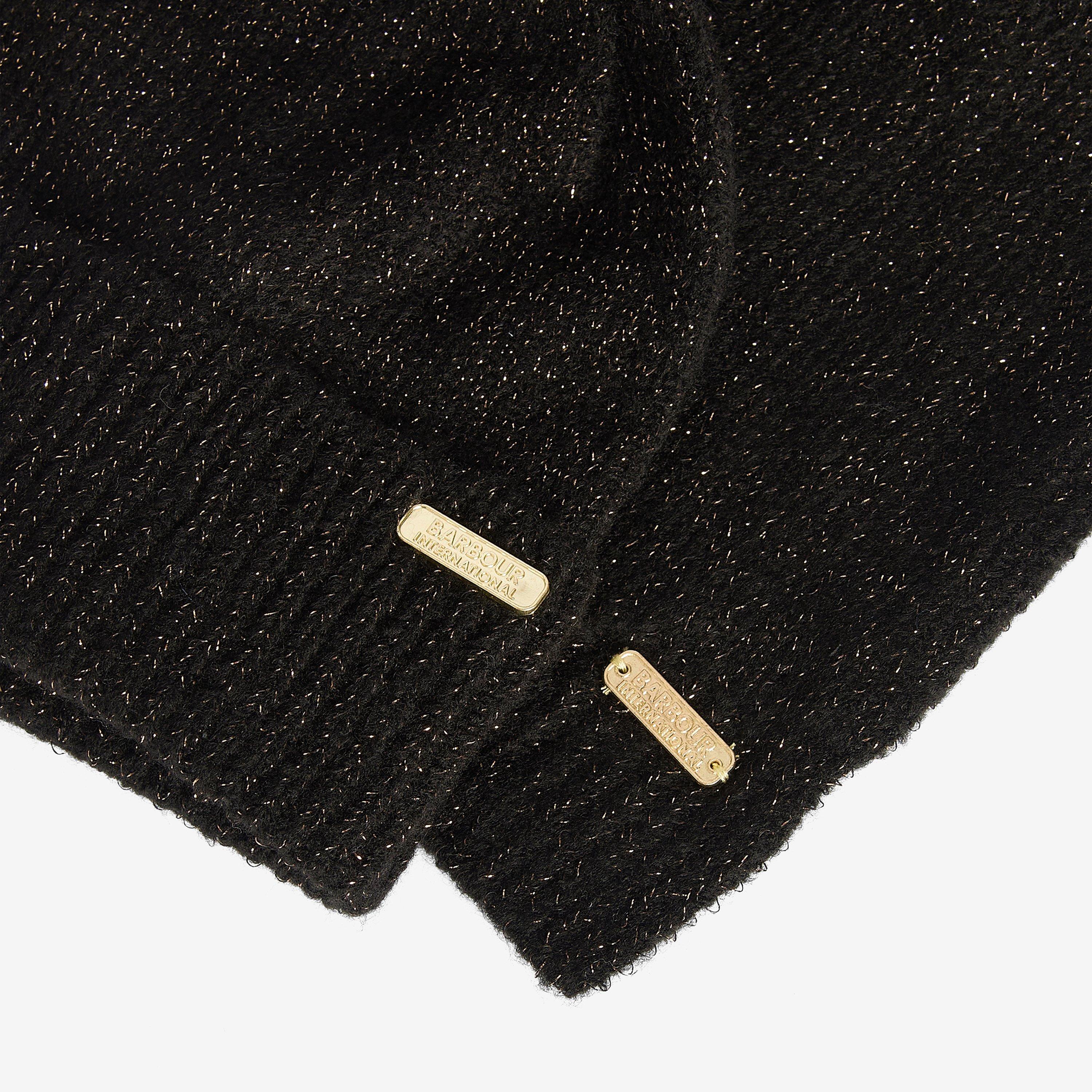 Black AW25 - Barbour International - Sparkle Beanie & Scarf Gift Set - 3