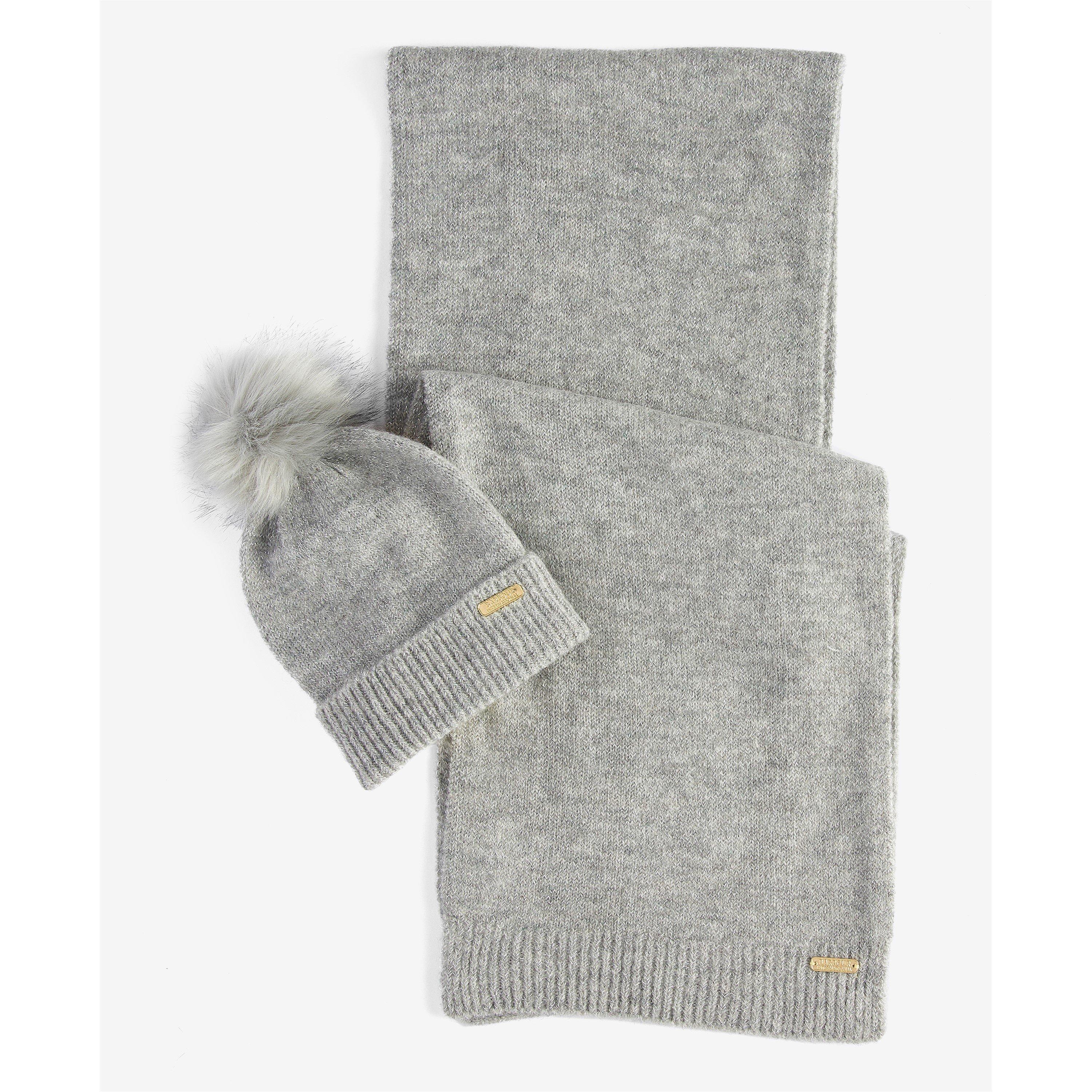 Grey Marl AW24 - Barbour International - Sparkle Beanie & Scarf Gift Set - 1