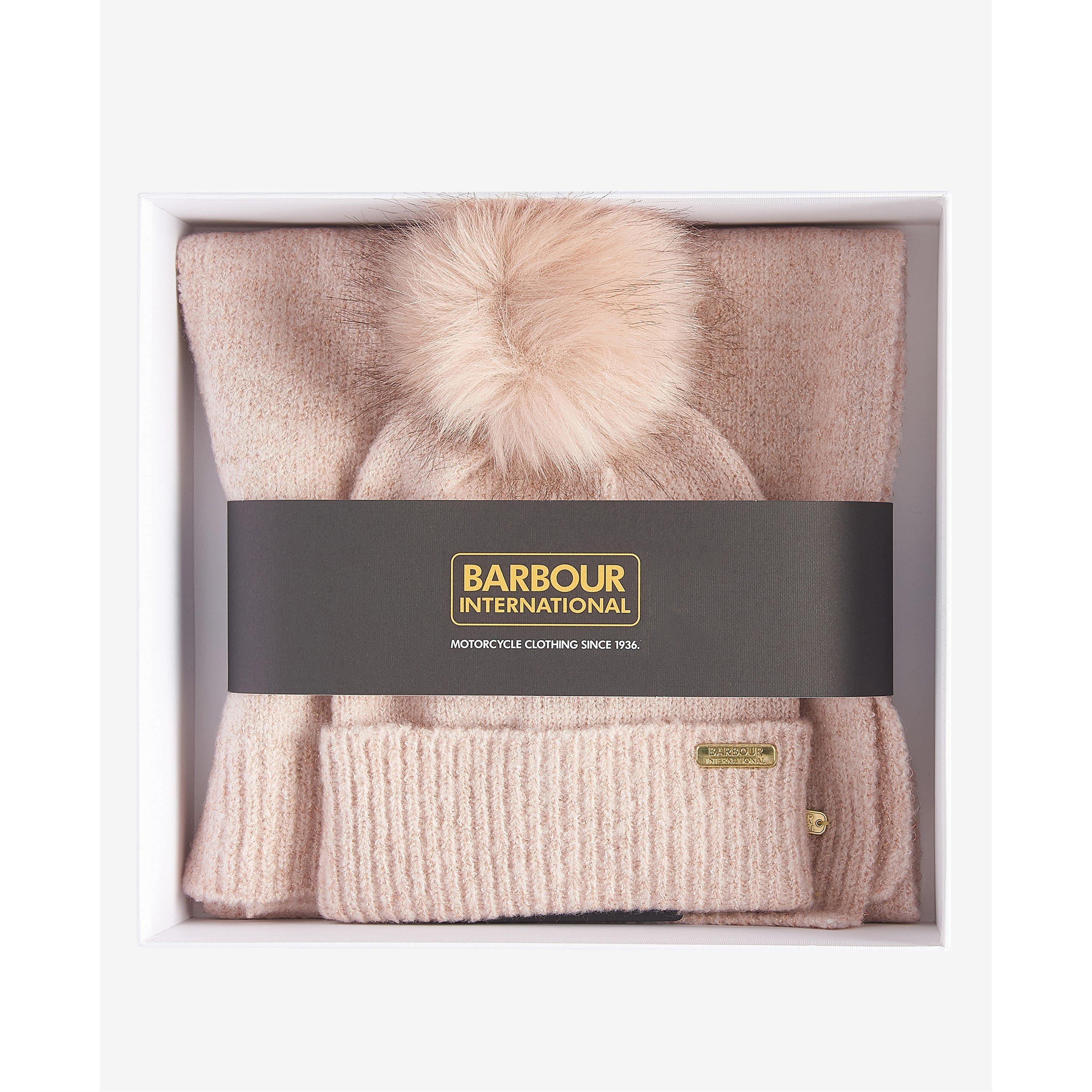 Pink AW24 - Barbour International - Sparkle Beanie & Scarf Gift Set - 4