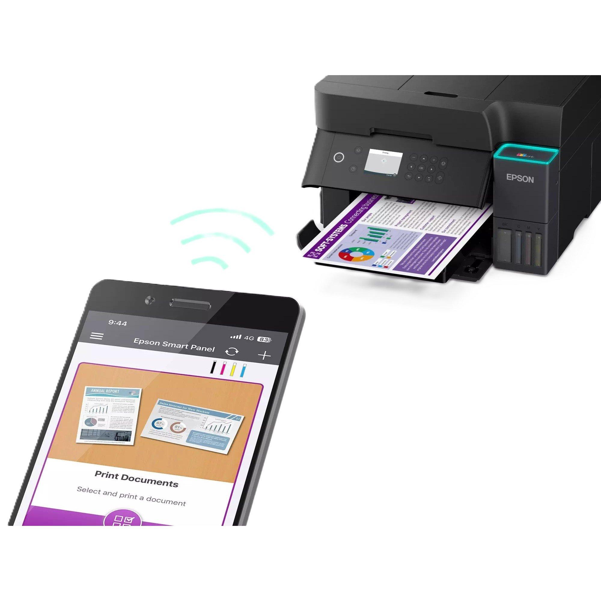 Schwarz - Epson - EcoTank ET-3950 A4 Multifunction Wi-Fi Ink Tank Printer With Up To 3 Years Of Ink Included - 6