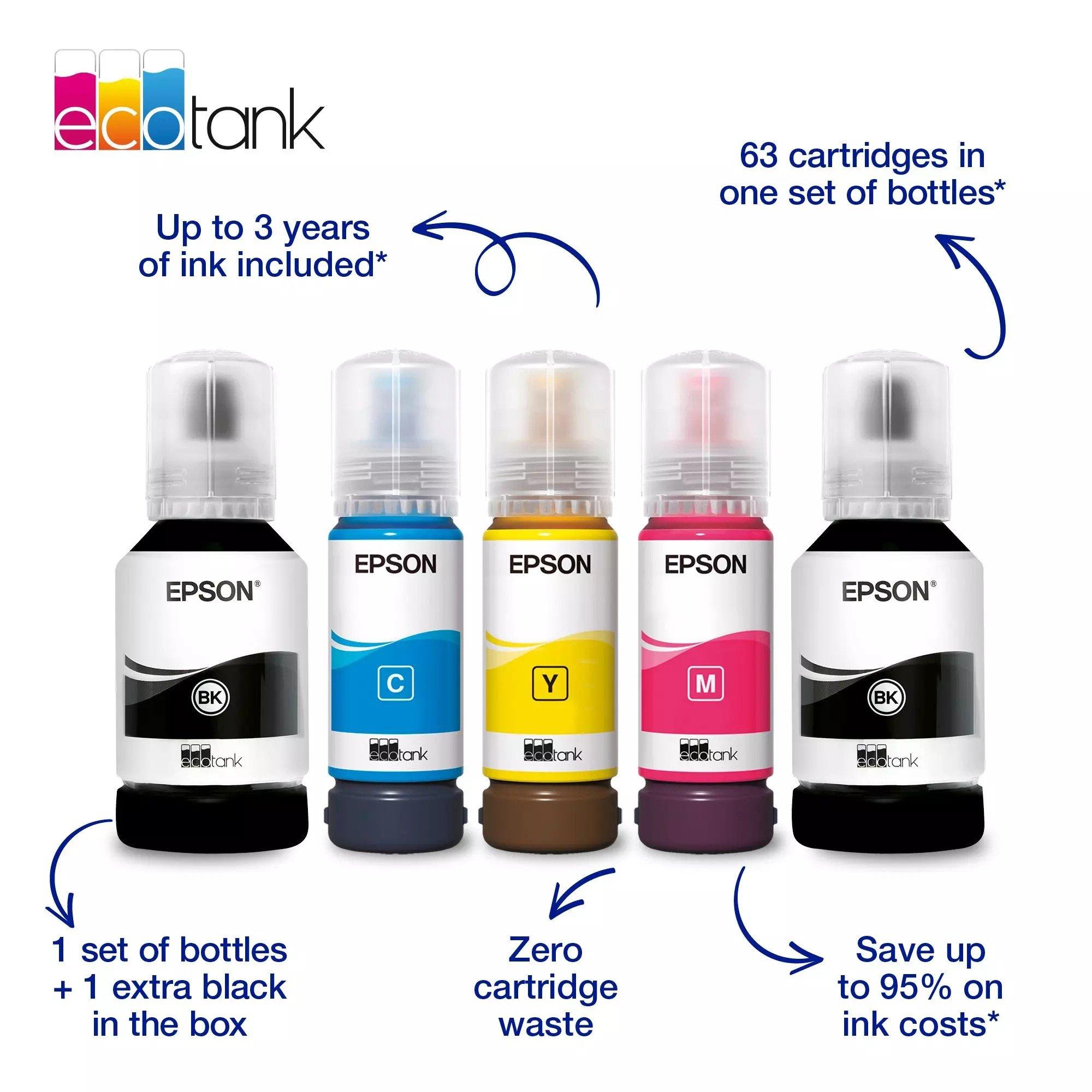 Schwarz - Epson - EcoTank ET-3950 A4 Multifunction Wi-Fi Ink Tank Printer With Up To 3 Years Of Ink Included - 9