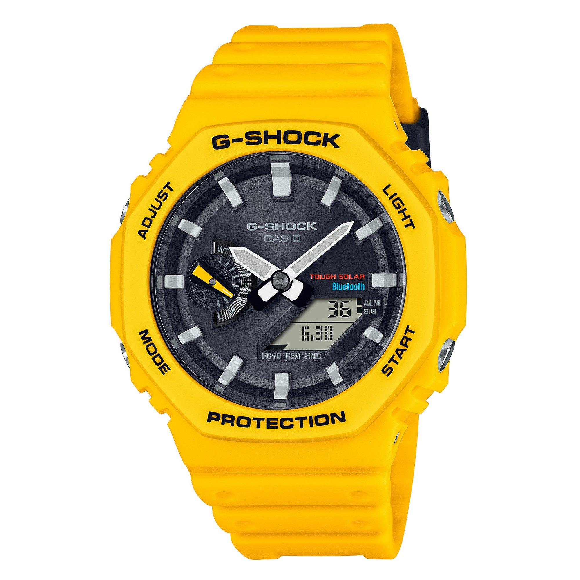 G Shock Adults Digital Watch - Yellow/Black - Size 48.5 × 45.4 × 11.9 mm