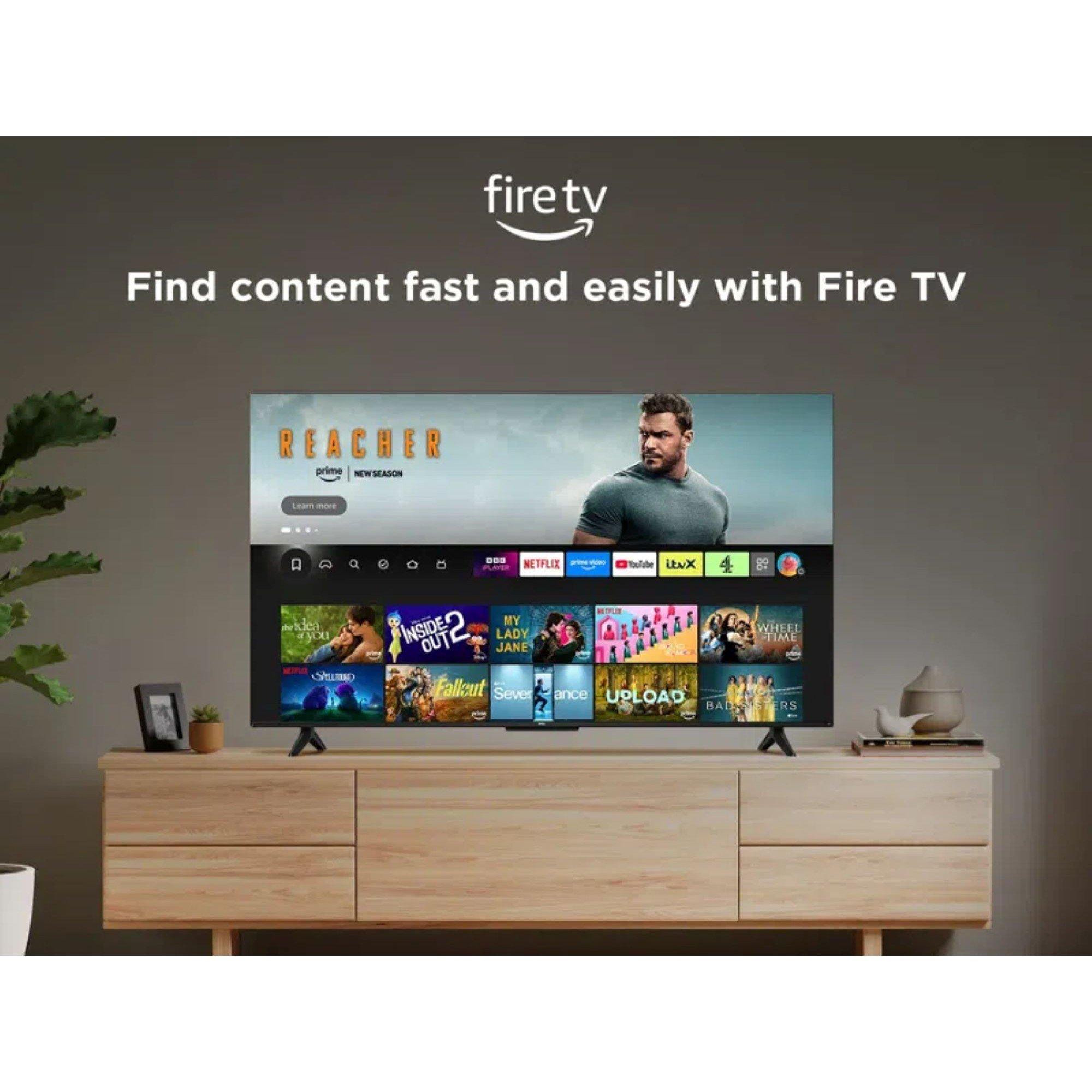 Black - TCL - TCL T6C-UK 65 inch QLED 4K HDR 10+ Dolby Vision & Atmos Smart Fire TV - 7