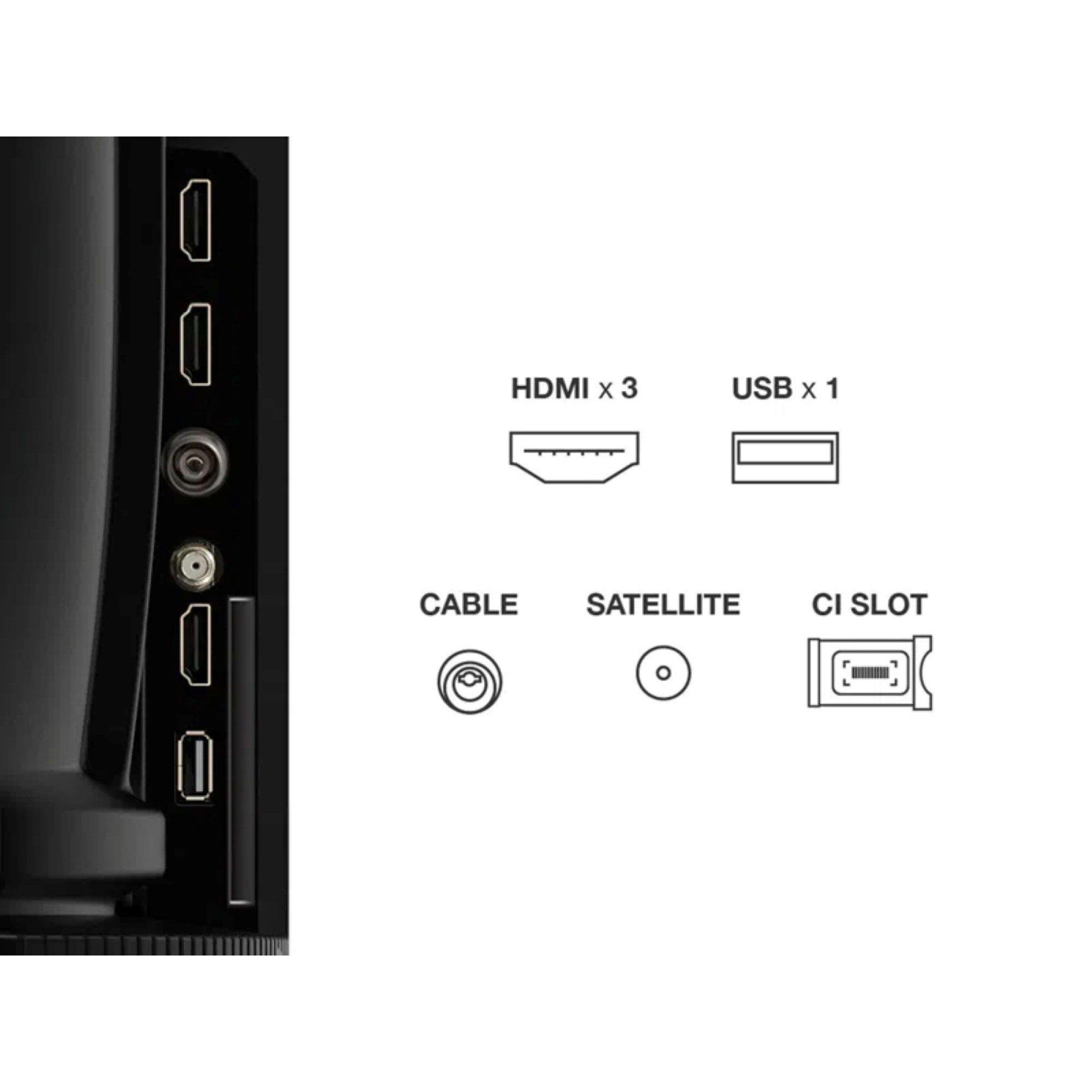 Black - TCL - TCL T6C-UK 55 inch QLED 4K HDR 10+ Dolby Vision & Atmos Smart Fire TV - 3