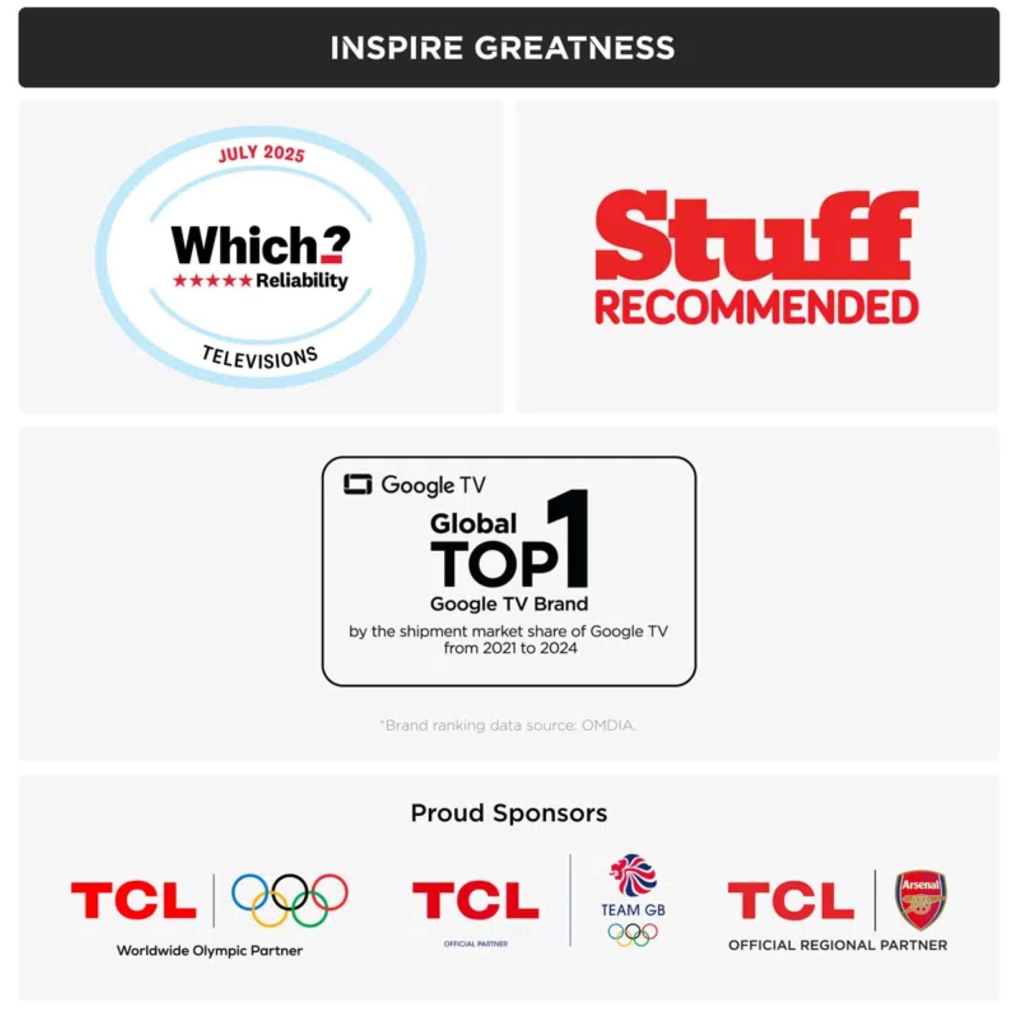 Black - TCL - TCL T6C-UK 55 inch QLED 4K HDR 10+ Dolby Vision & Atmos Smart Fire TV - 8