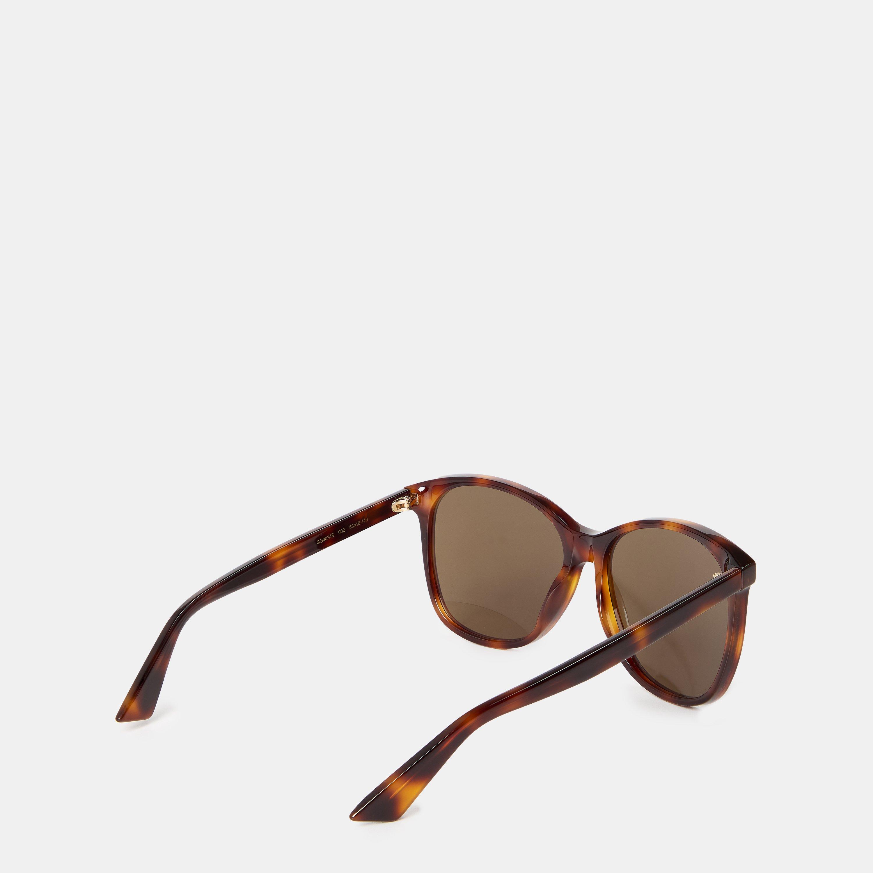 Havana Brown - Gucci - Women's Havana Oversized Acetate Round Sunglasses - 2