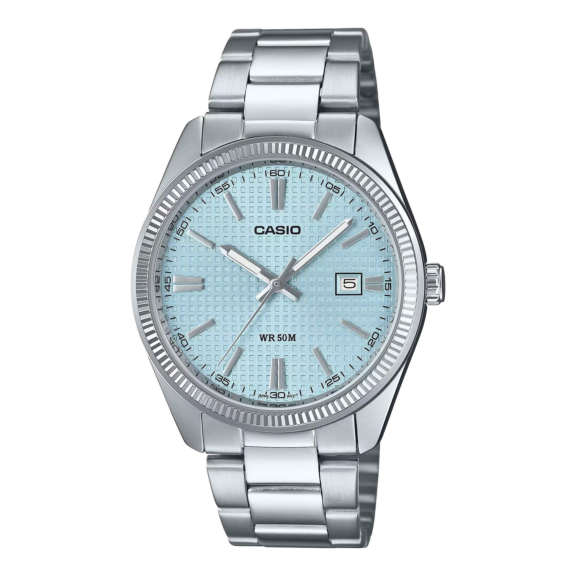 Blue/Silver - Casio - Men's Stainless Steel Digital Watch - 1