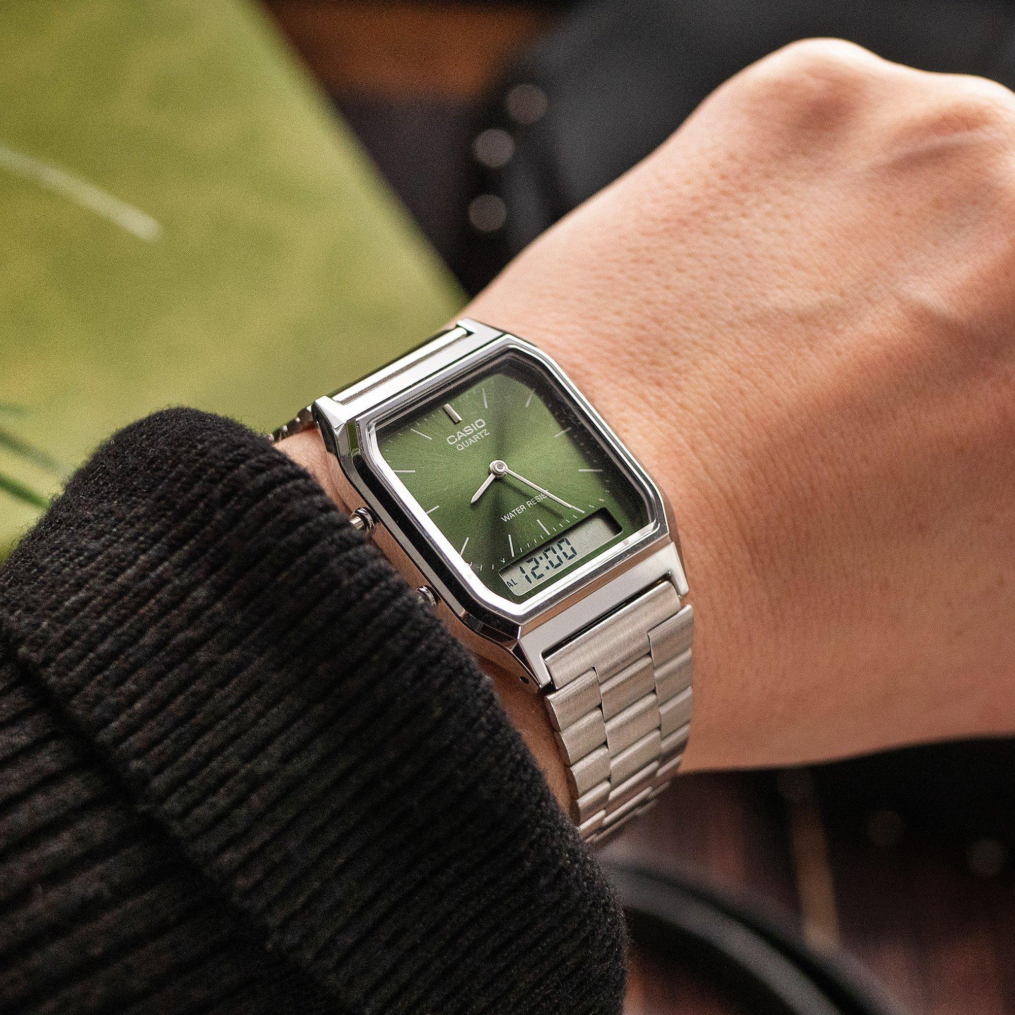 Green/Silver - Casio - Quartz Digital Watch - 2