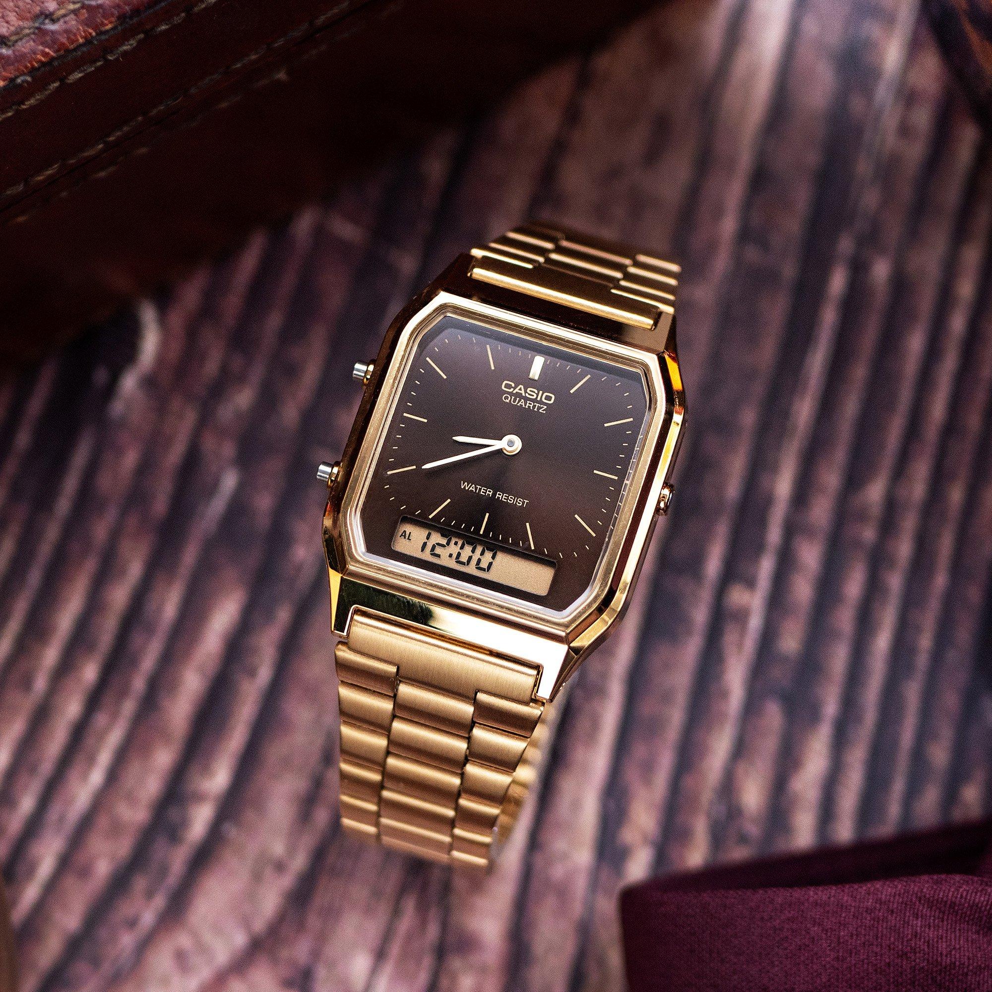 Brown/Gold - Casio - Unisex Adults Digital Watch - 3